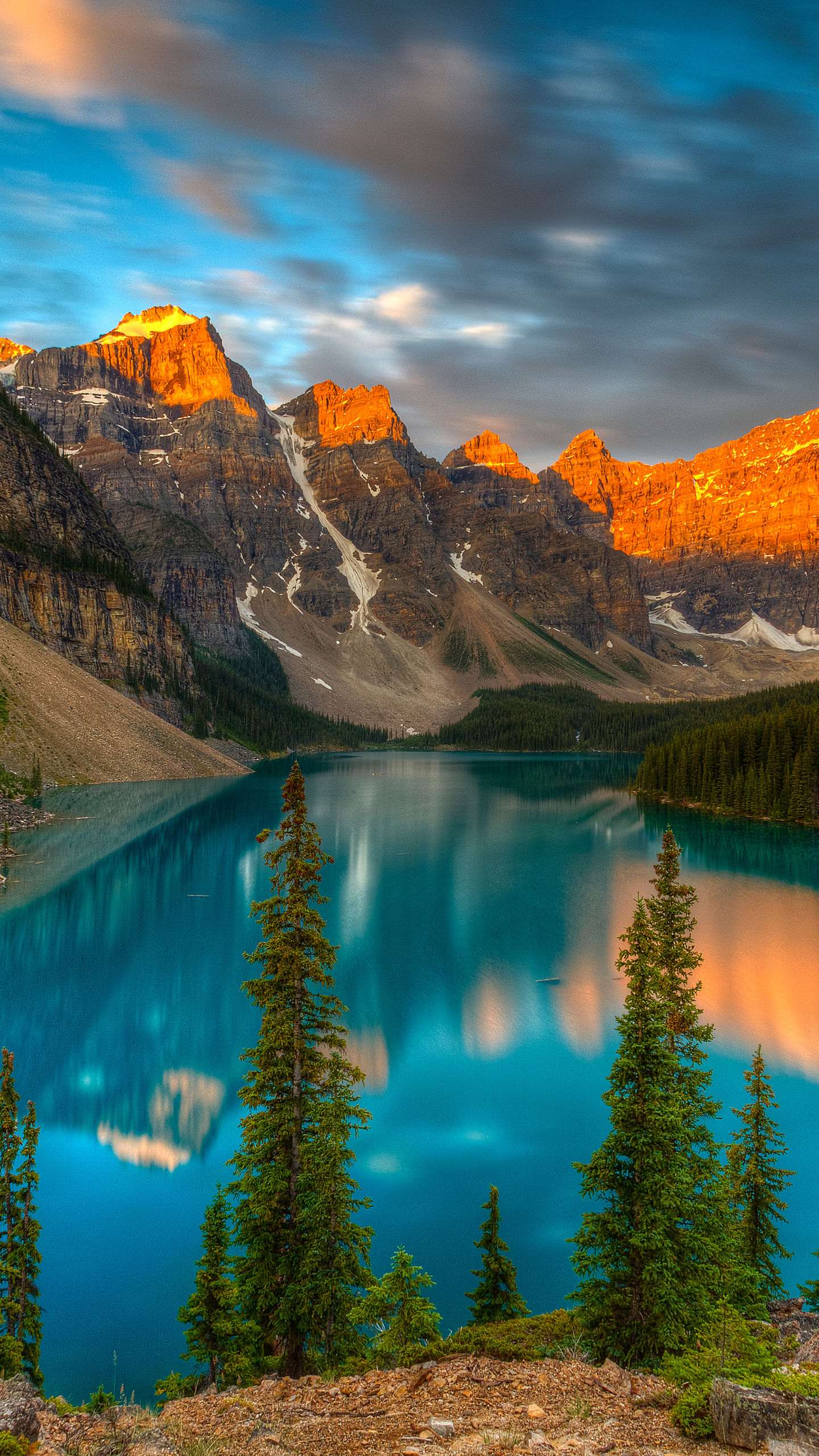 Download mobile wallpaper Lakes, Mountain, Lake, Canada, Forest, Tree, Earth, Moraine Lake for free.