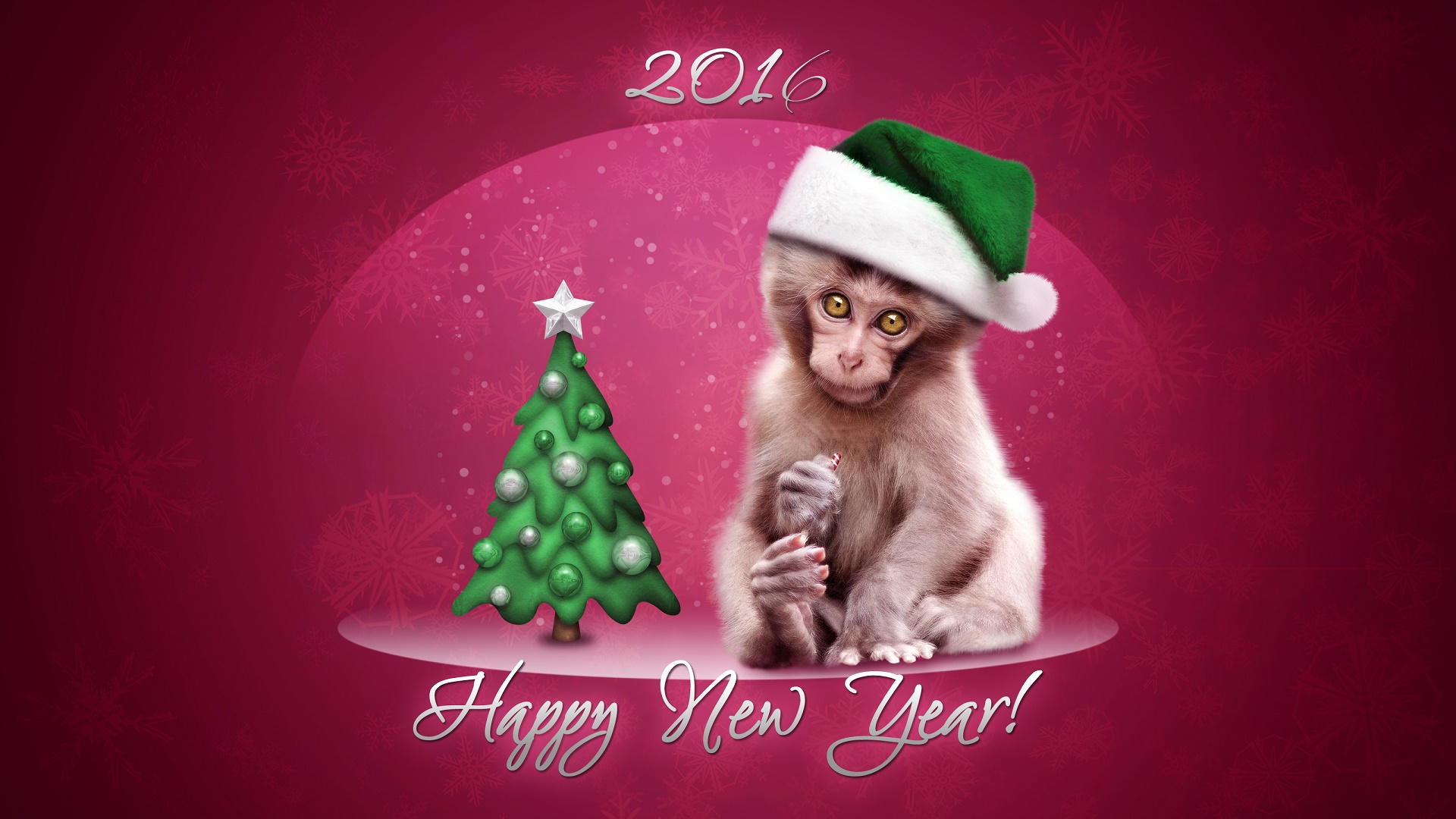 Laden Sie das Feiertage, Affen, Neujahr 2016-Bild kostenlos auf Ihren PC-Desktop herunter