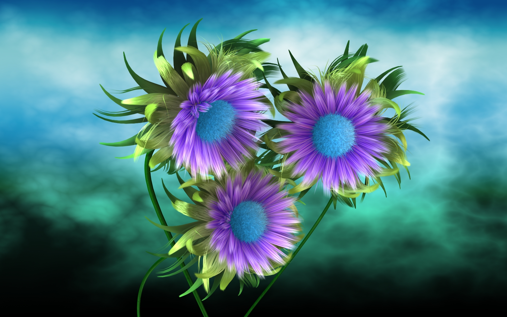 Free download wallpaper Flower, Plant, Artistic, 3D Art on your PC desktop