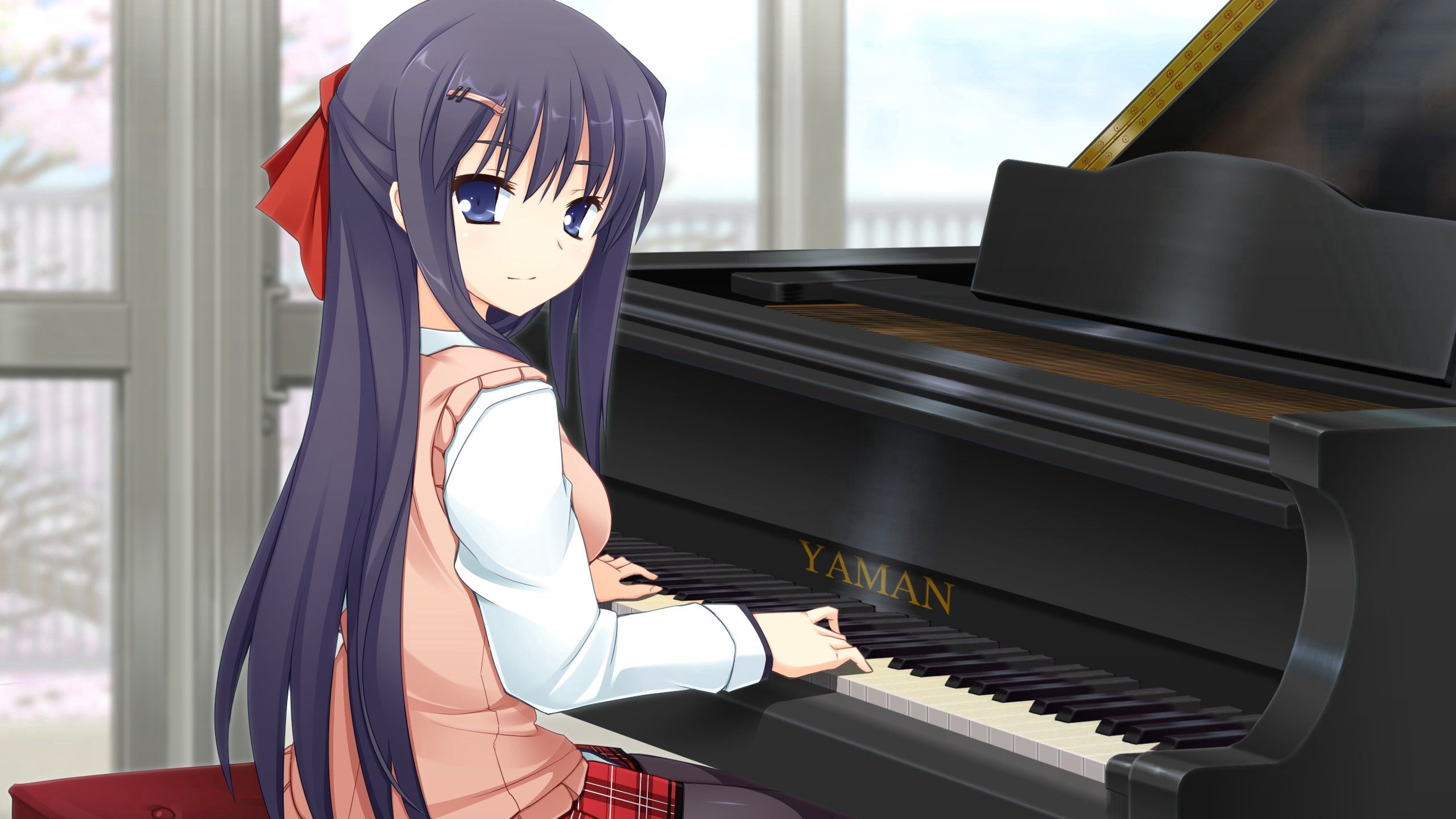 99116 baixar papel de parede anime, piano, menina, garota, o jogo, jogo, morena, piano de cauda - protetores de tela e imagens gratuitamente
