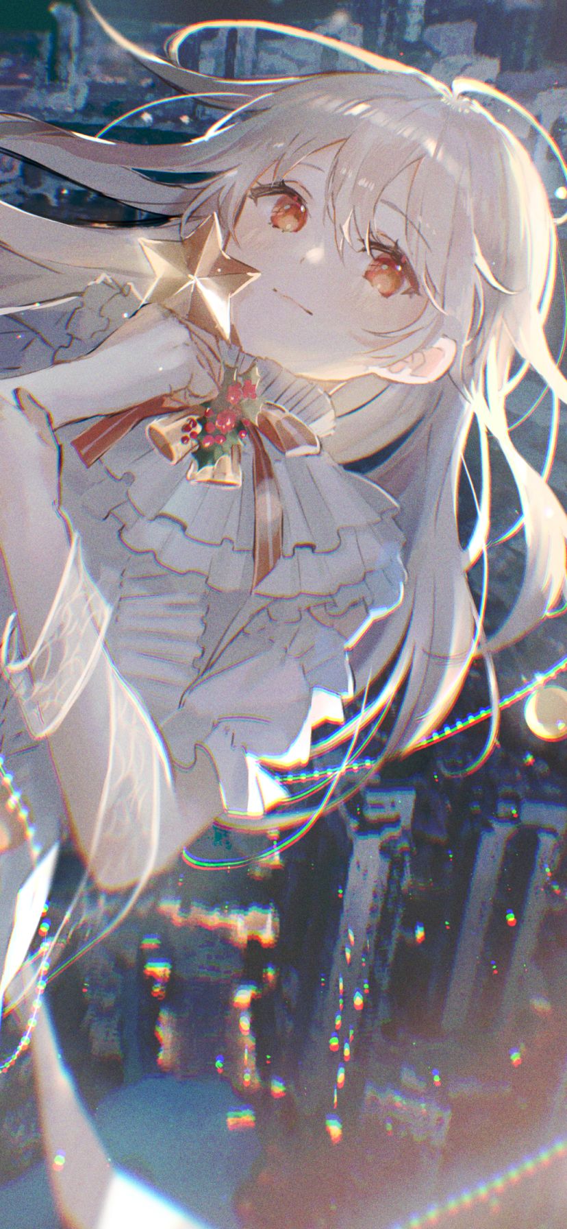 Download mobile wallpaper Anime, Girl, Red Eyes, White Hair for free.