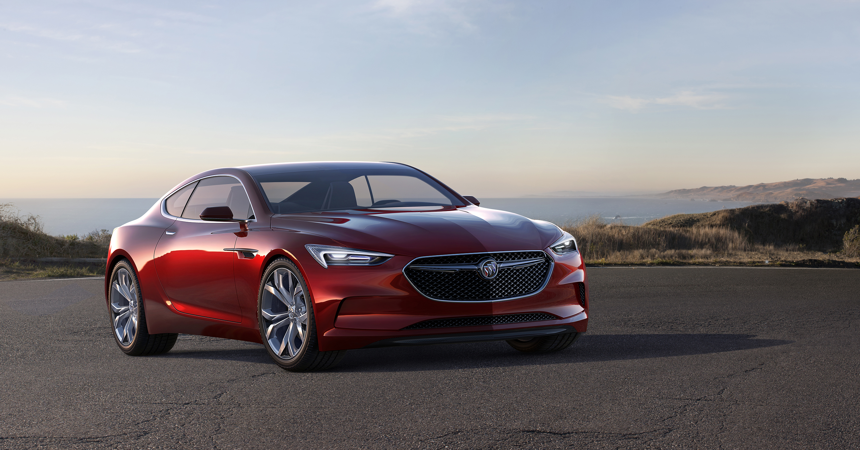 cars, red, concept, side view, buick, avista