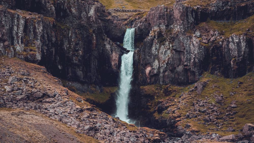 Hd Desktop Wallpaper: Stones, Nature, Mountains, Waterfall Download 