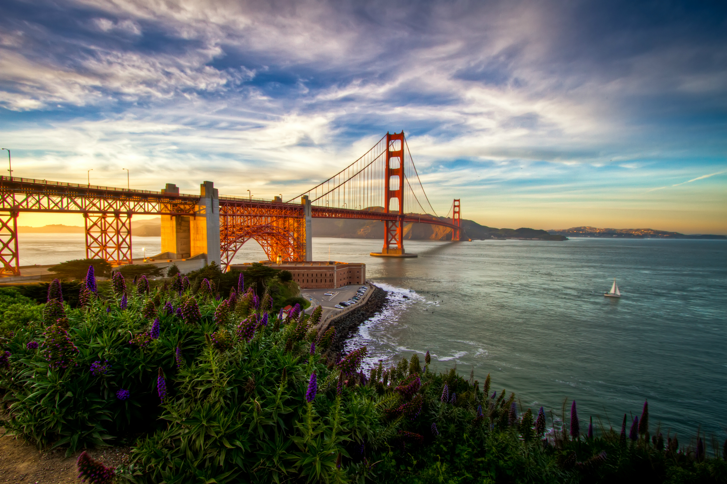 Download mobile wallpaper Hdr, Golden Gate, Man Made for free.