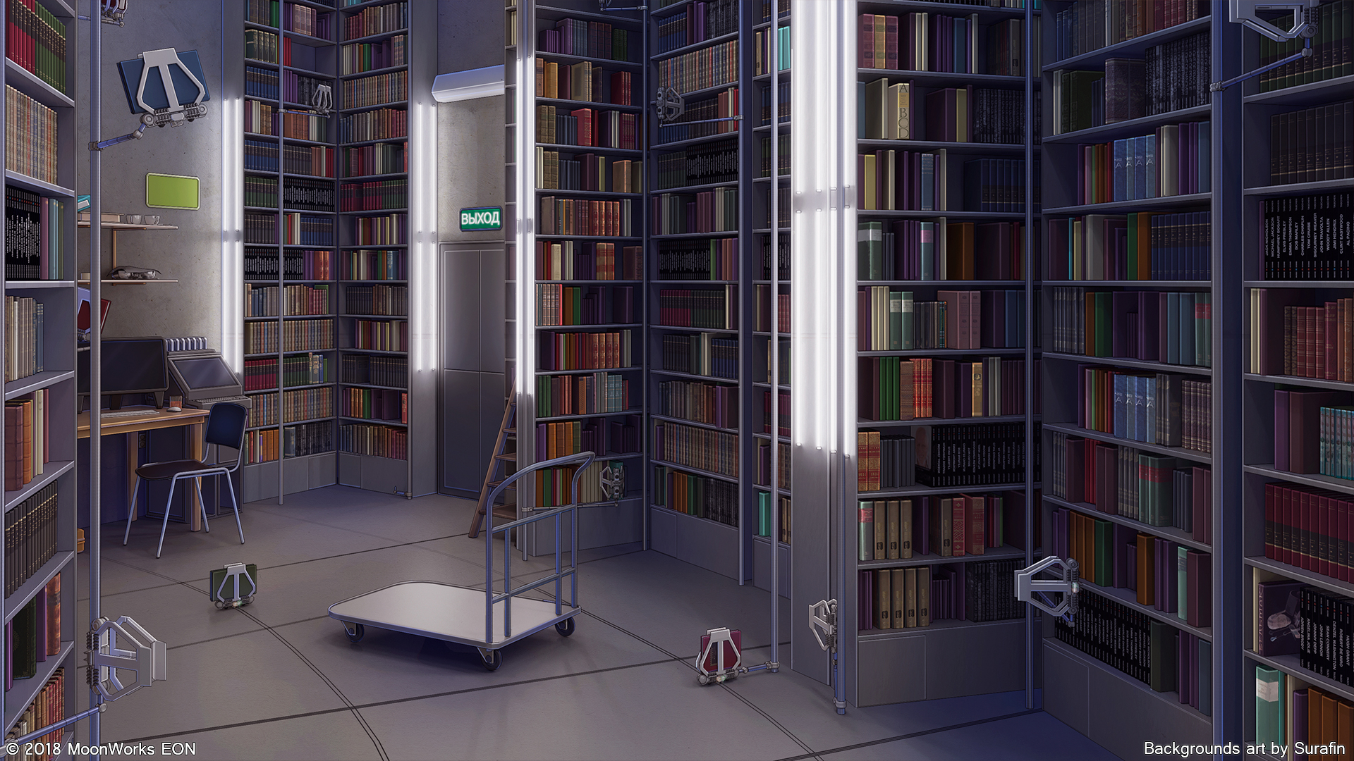 Скачать картинку Аниме, Библиотека в телефон бесплатно.
