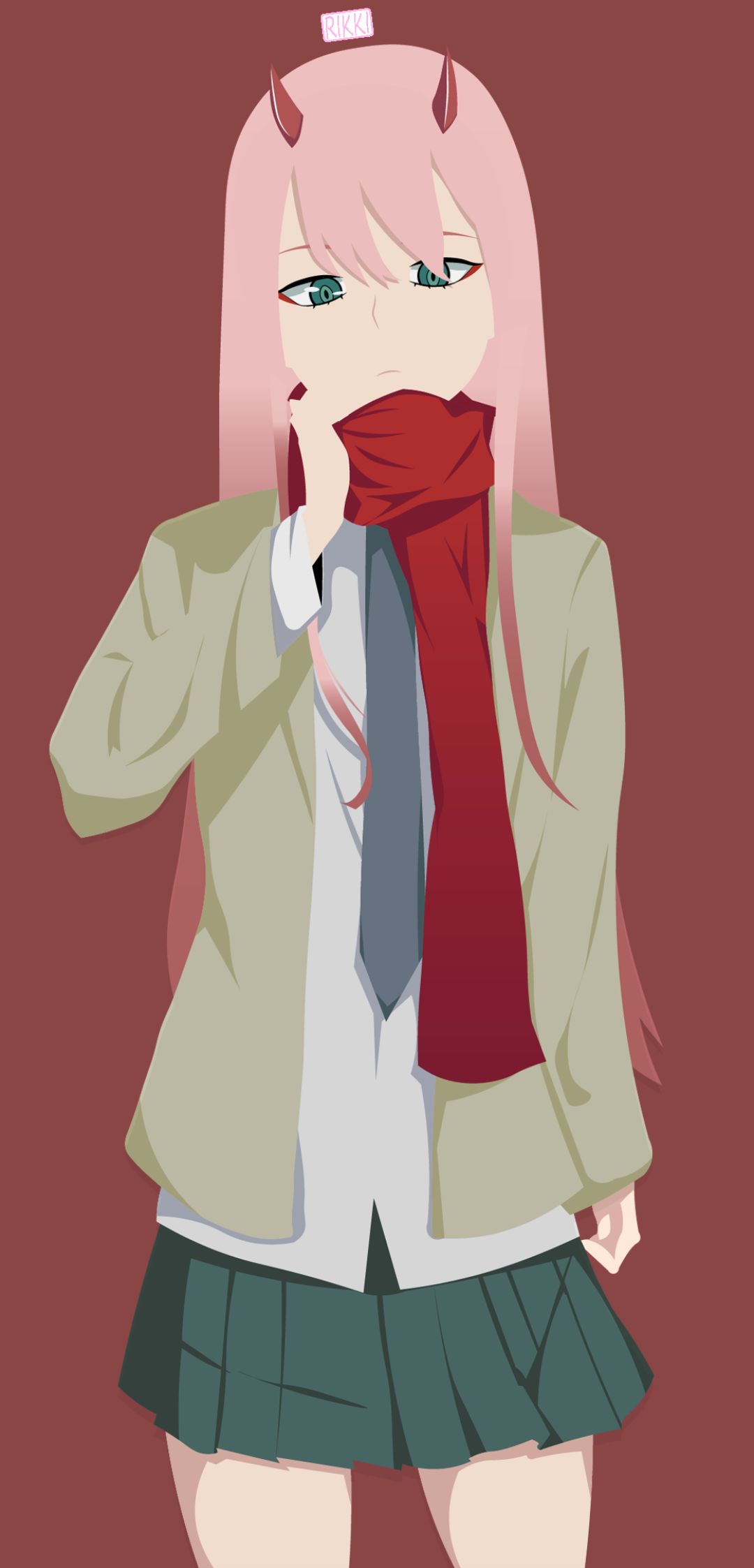 Handy-Wallpaper Minimalistisch, Animes, Darling In The Franxx, Zero Two (Liebling Im Franxx) kostenlos herunterladen.