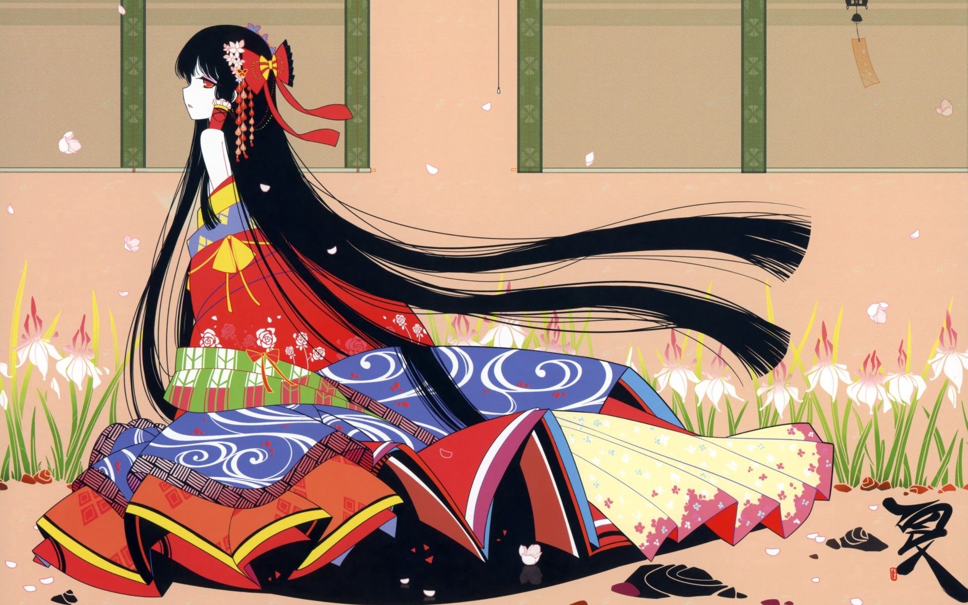 Handy-Wallpaper Farbe, Japan, Brünette, Mädchen, Anime kostenlos herunterladen.