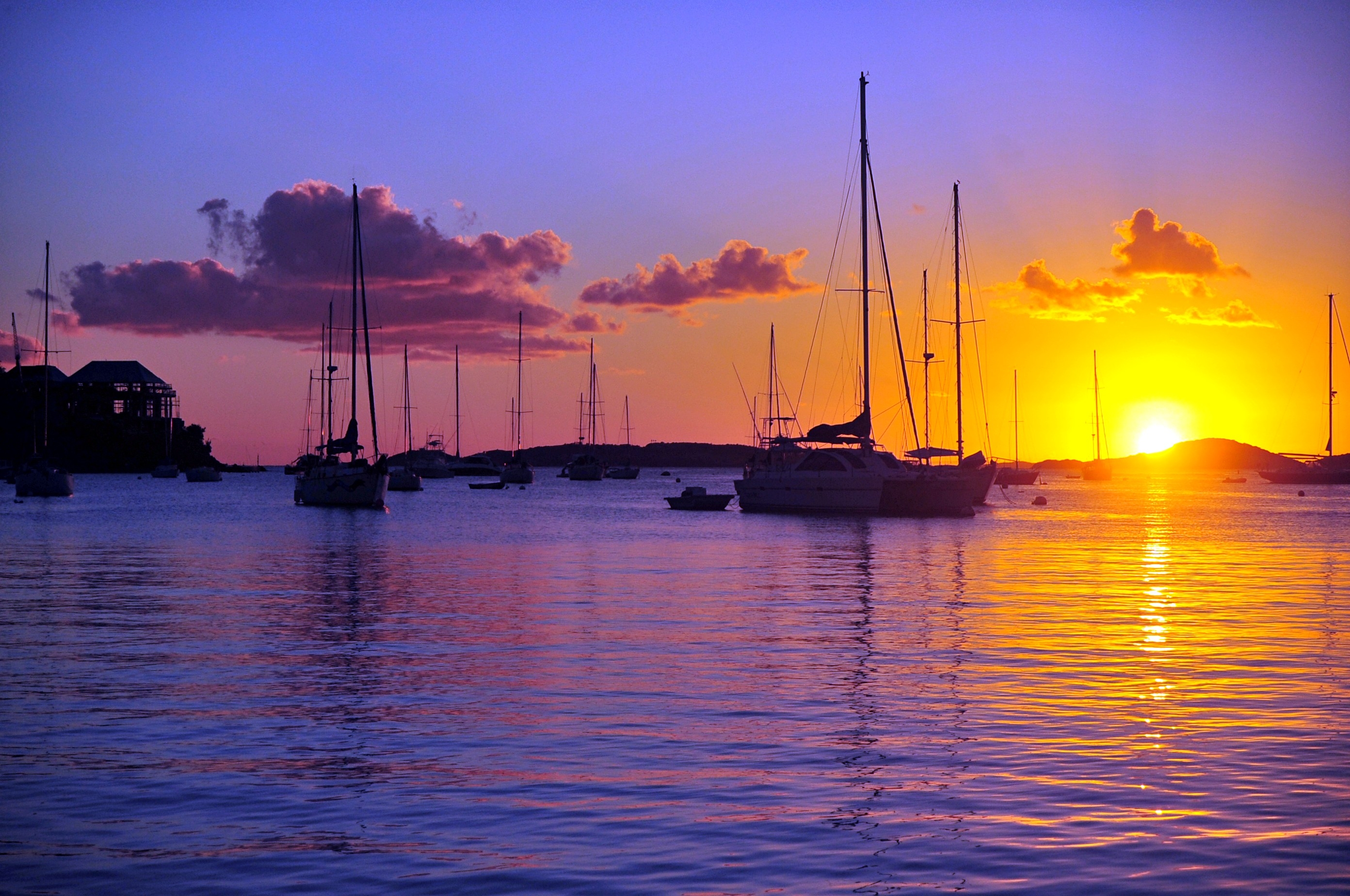 Free download wallpaper Nature, Boats, Sun, Sea on your PC desktop