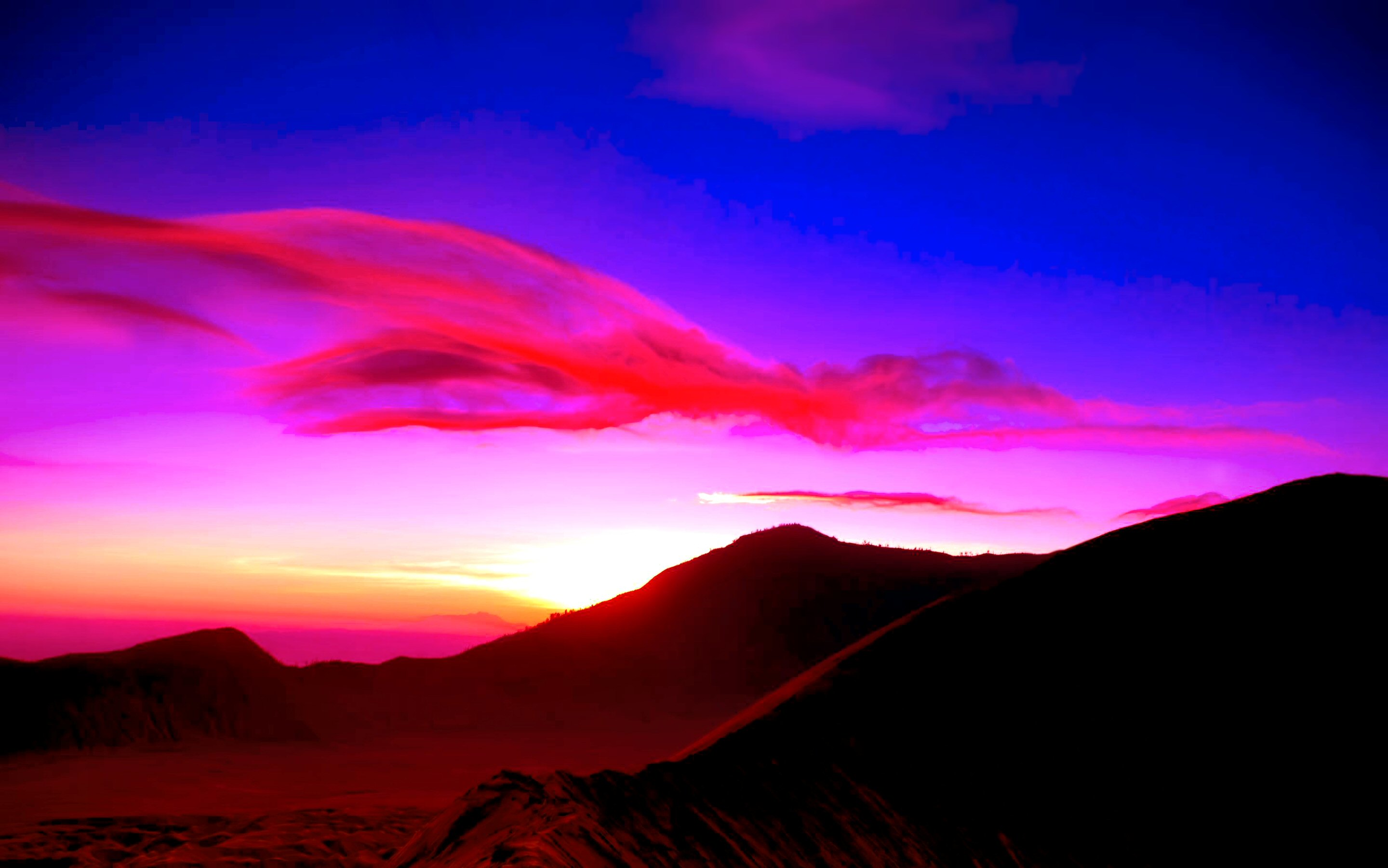 Free download wallpaper Sunset, Sky, Mountain, Earth, Cloud on your PC desktop