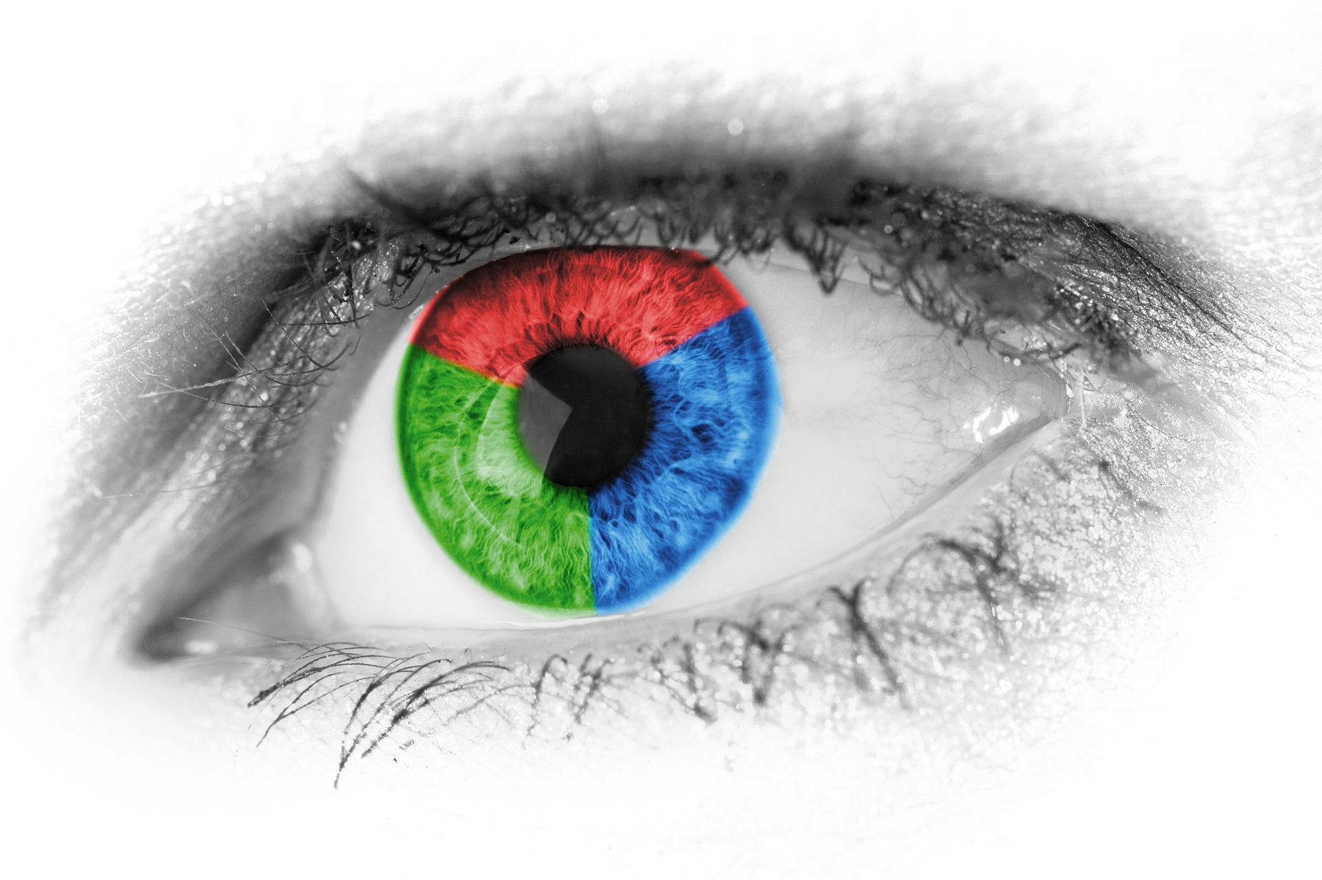Laden Sie das Nahansicht, Auge, Künstlerisch, Selektive Farbe-Bild kostenlos auf Ihren PC-Desktop herunter