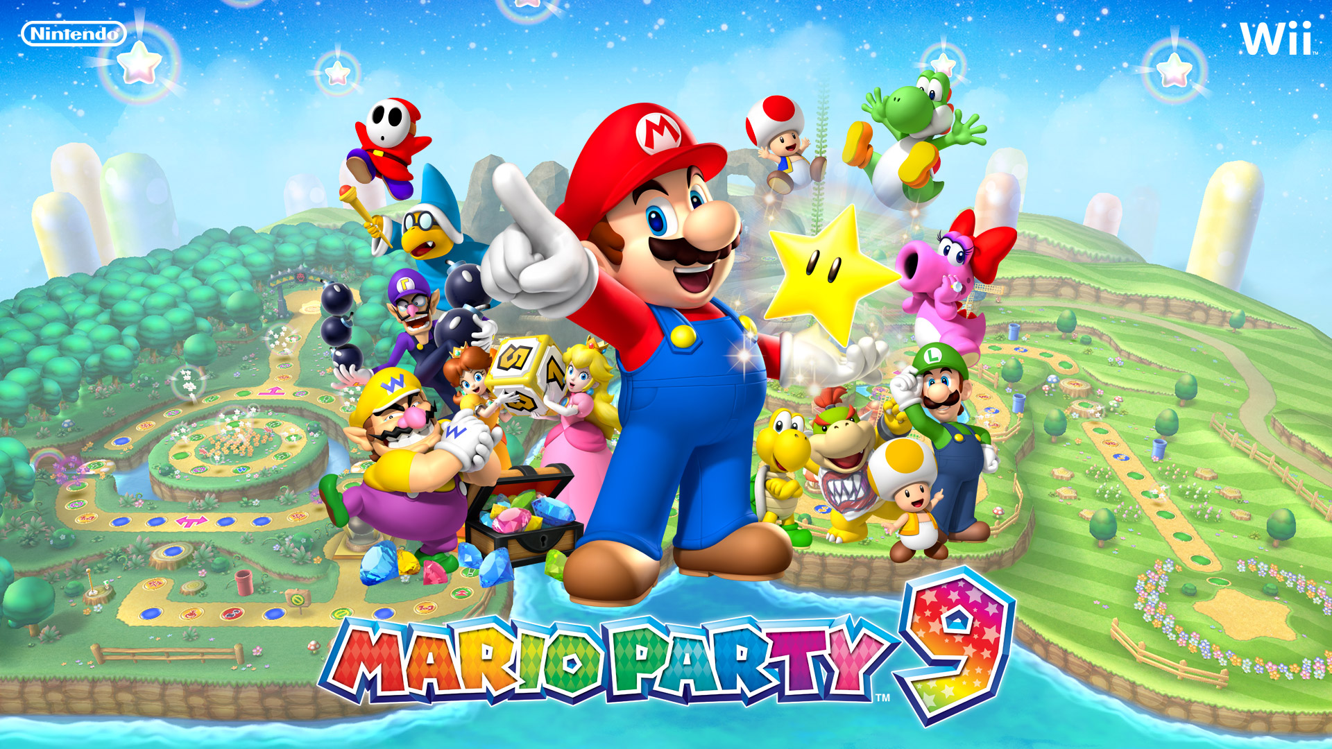 Скачать обои Марио Вечеринка 9 на телефон бесплатно