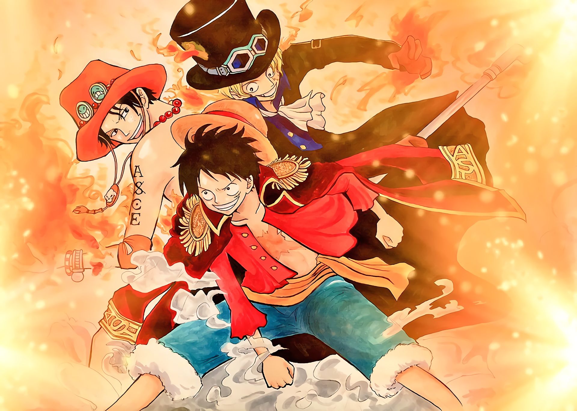 Free download wallpaper Anime, Portgas D Ace, One Piece, Monkey D Luffy, Sanji (One Piece) on your PC desktop