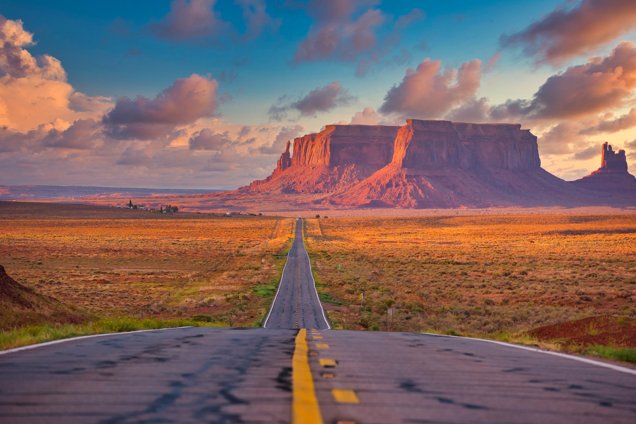 Download mobile wallpaper Desert, Road, Arizona, Monument Valley, Man Made for free.