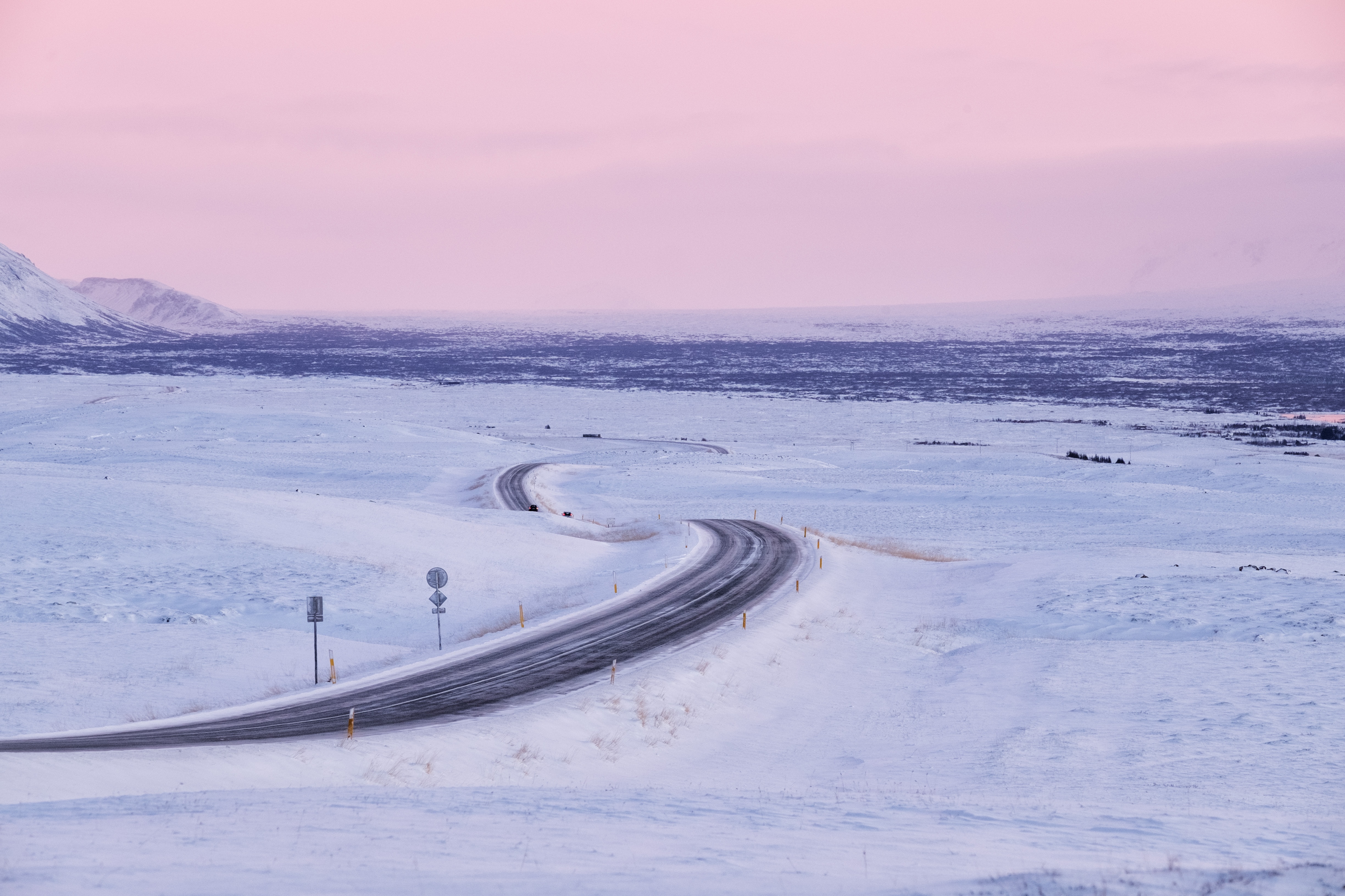 PC Wallpapers landscape, winter, nature, snow, road, snow covered, snowbound