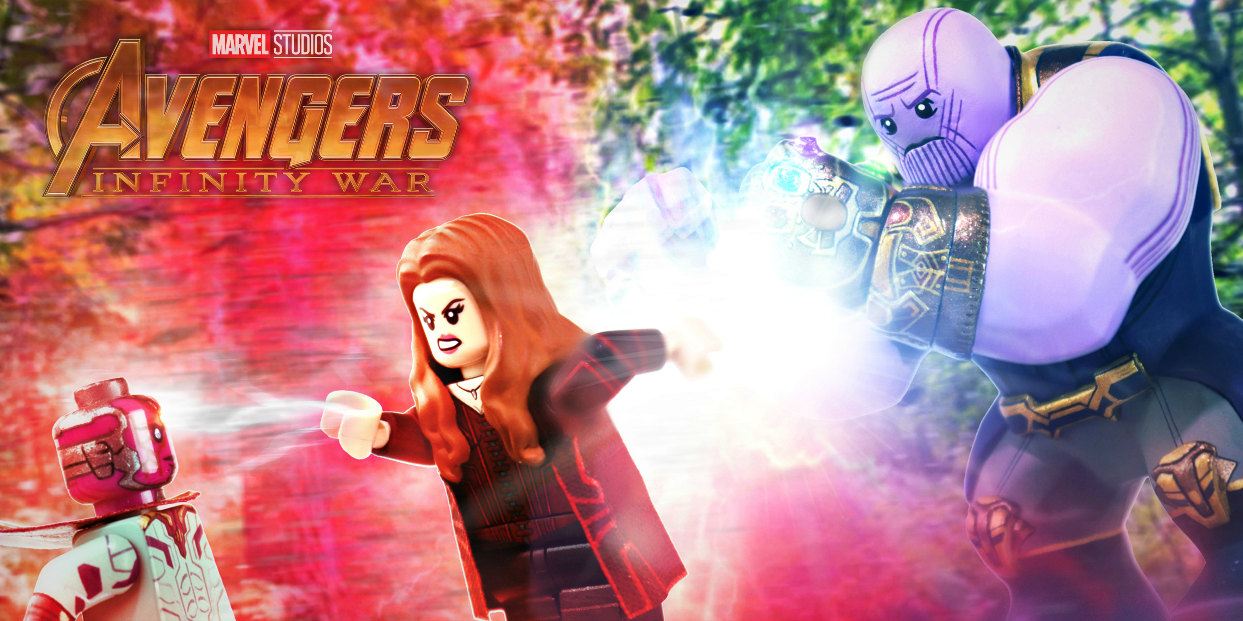 Download mobile wallpaper Lego, Products, Vision (Marvel Comics), Scarlet Witch, Thanos, Avengers: Infinity War for free.