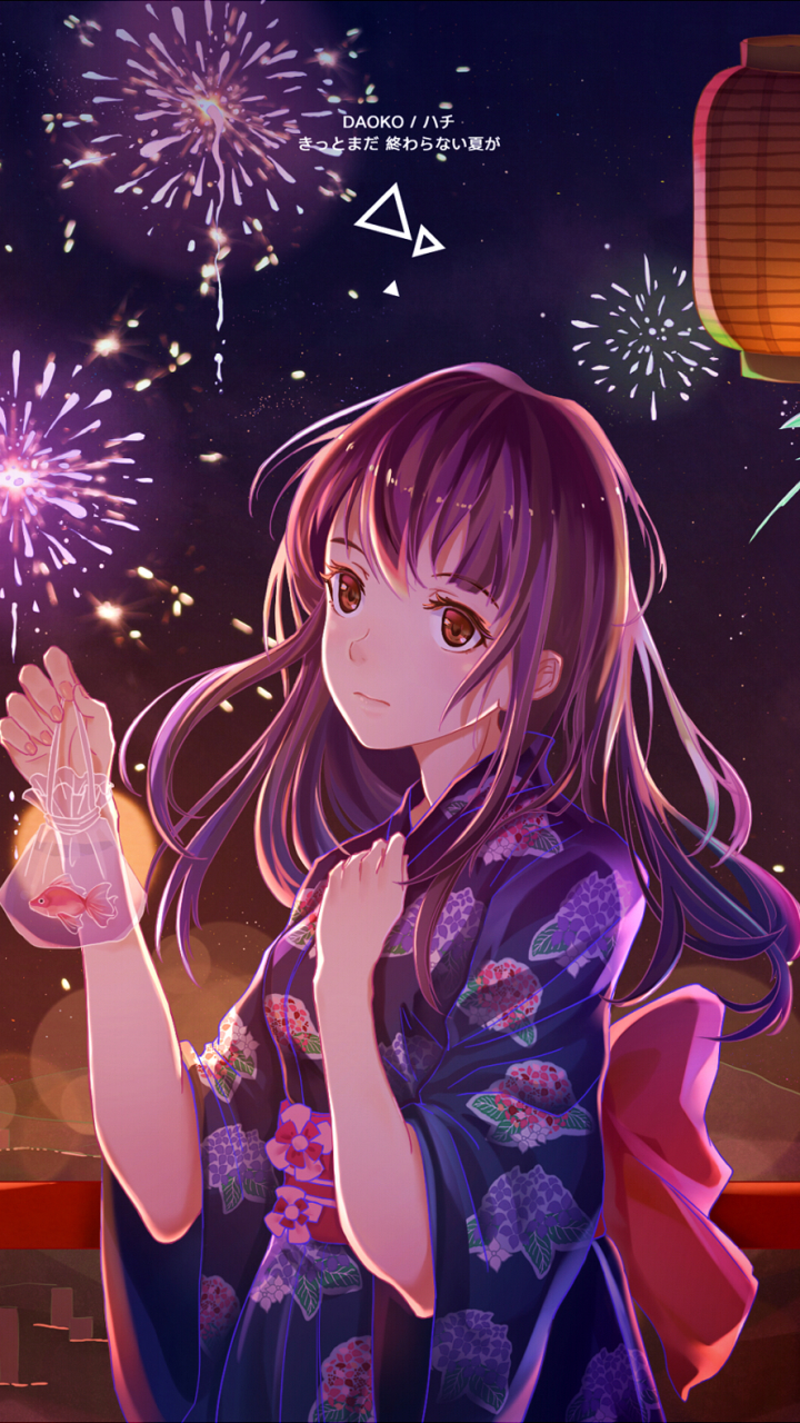 Download mobile wallpaper Anime, Kimono, Fireworks, Uchiage Hanabi Shita Kara Miru Ka? Yoko Kara Miru Ka?, Nazuna Oikawa for free.
