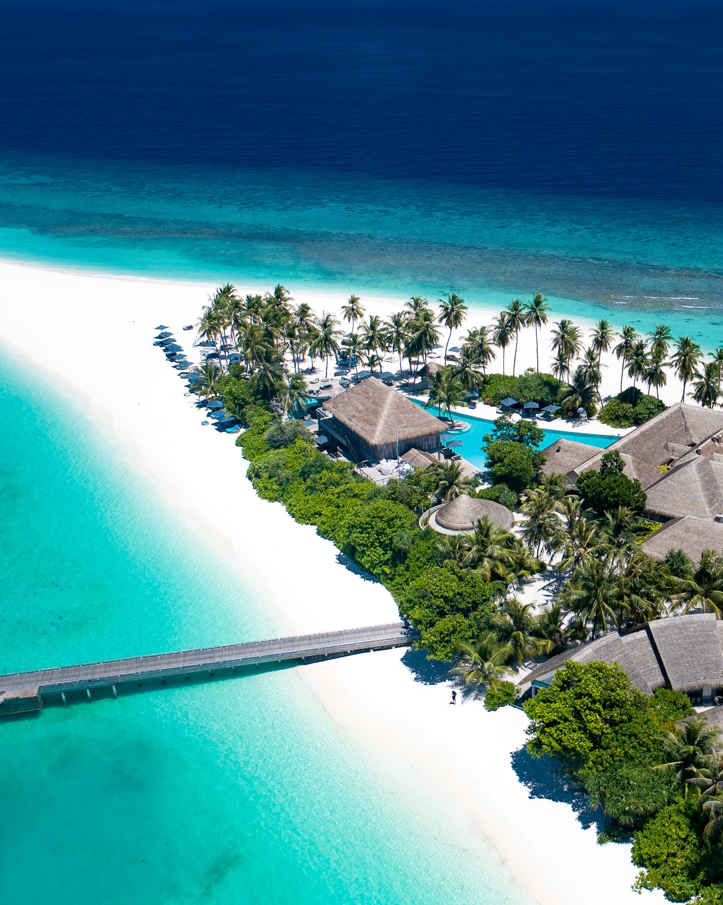 132454 télécharger le fond d'écran maisons, palms, plage, nature, océan, île, maldives, petites maisons - économiseurs d'écran et images gratuitement