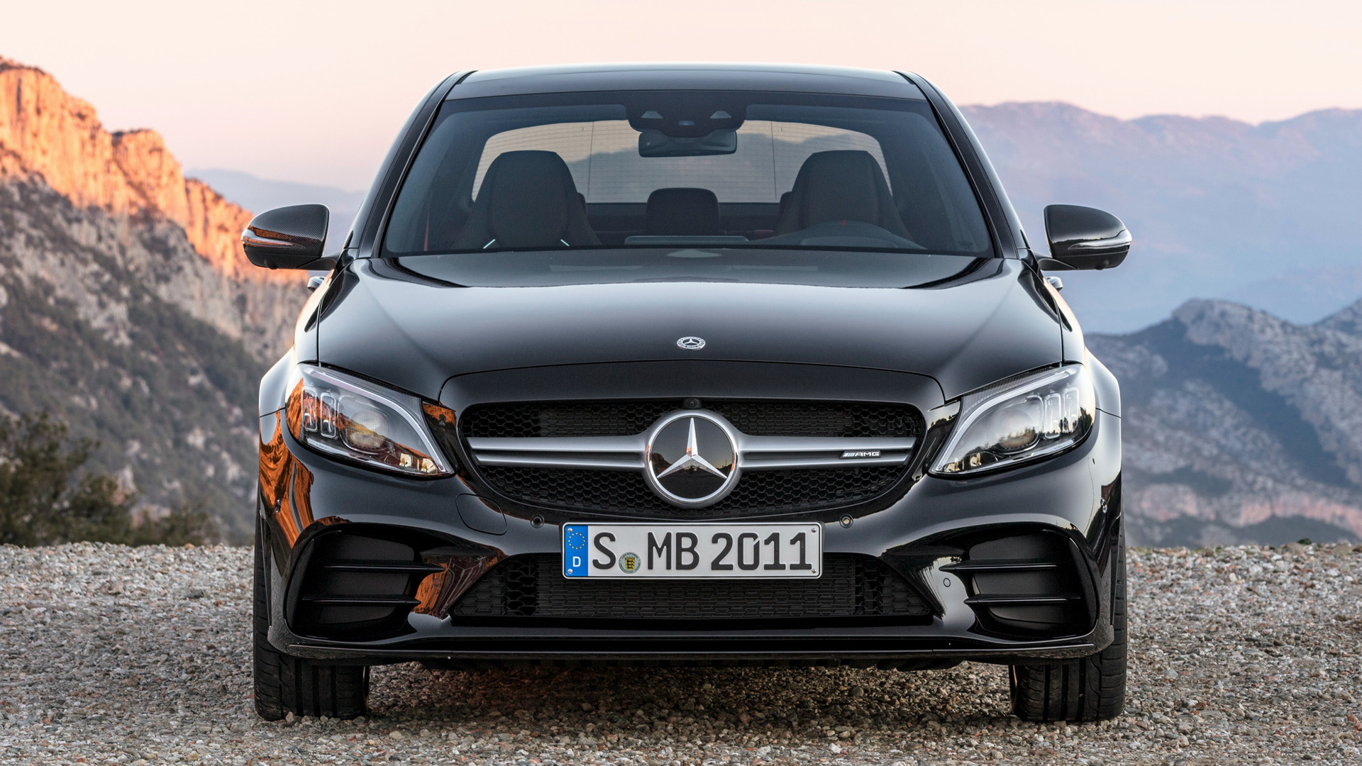 Download mobile wallpaper Car, Mercedes Benz, Sedan, Compact Car, Vehicles, Black Car, Mercedes Amg C 43 for free.
