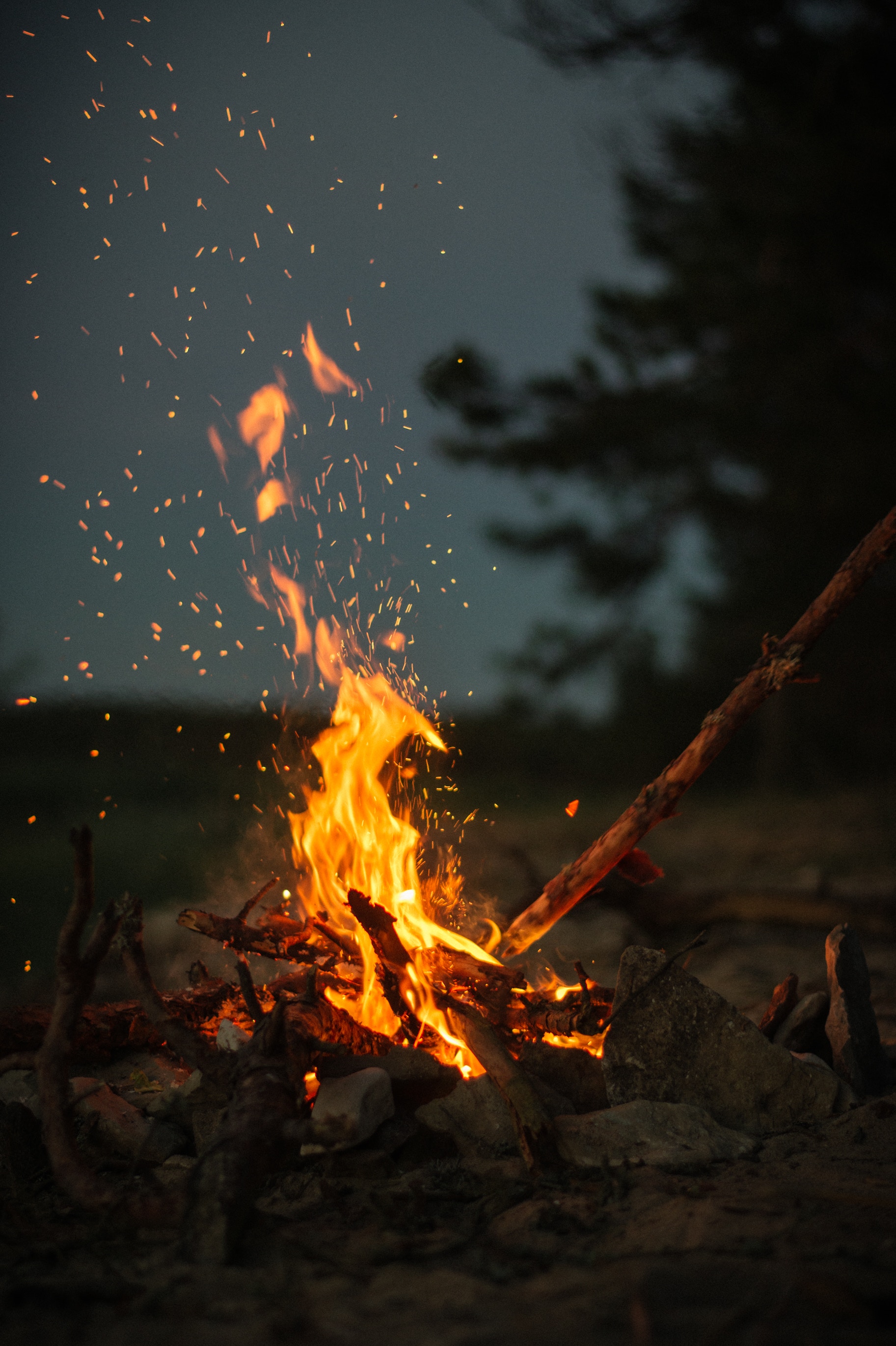 camping, stones, fire, bonfire, miscellanea, campsite, miscellaneous, sticks, stick