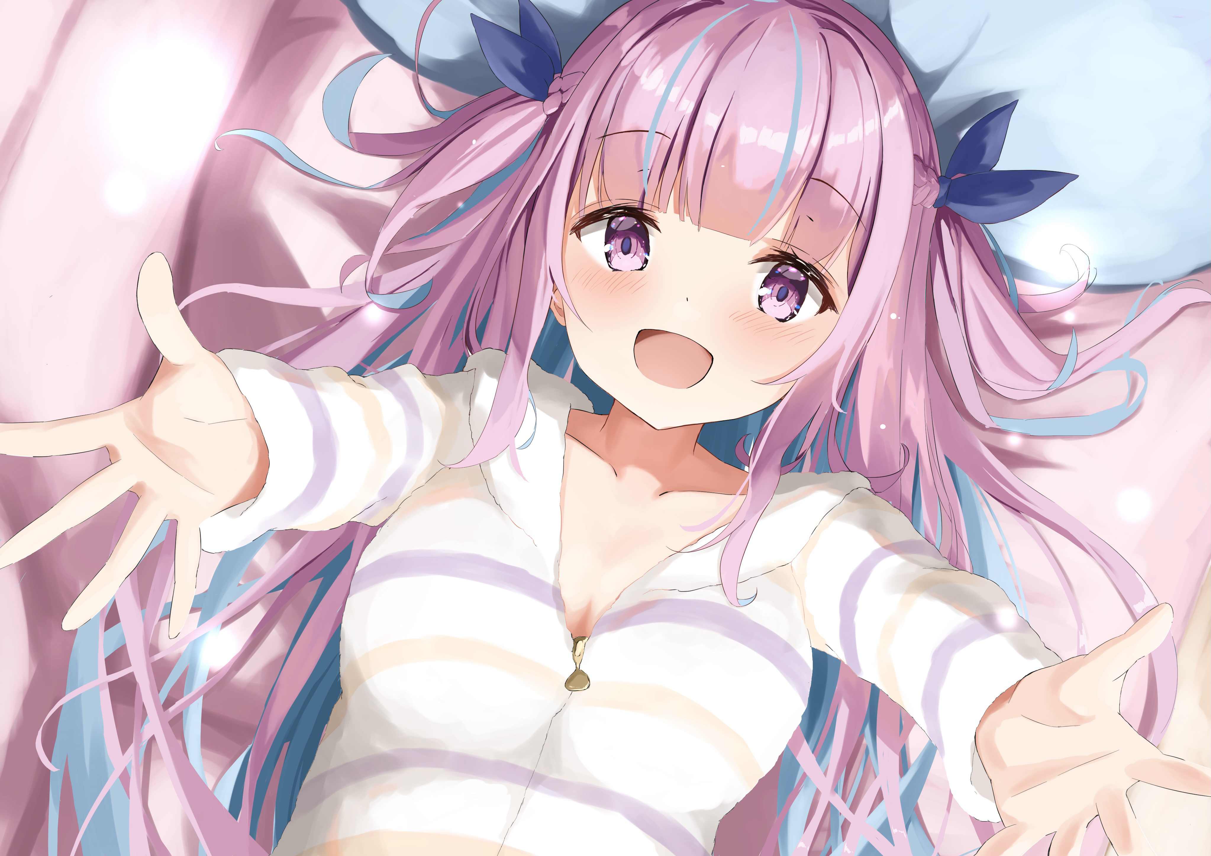 Download mobile wallpaper Anime, Pink Hair, Virtual Youtuber, Hololive, Minato Aqua for free.