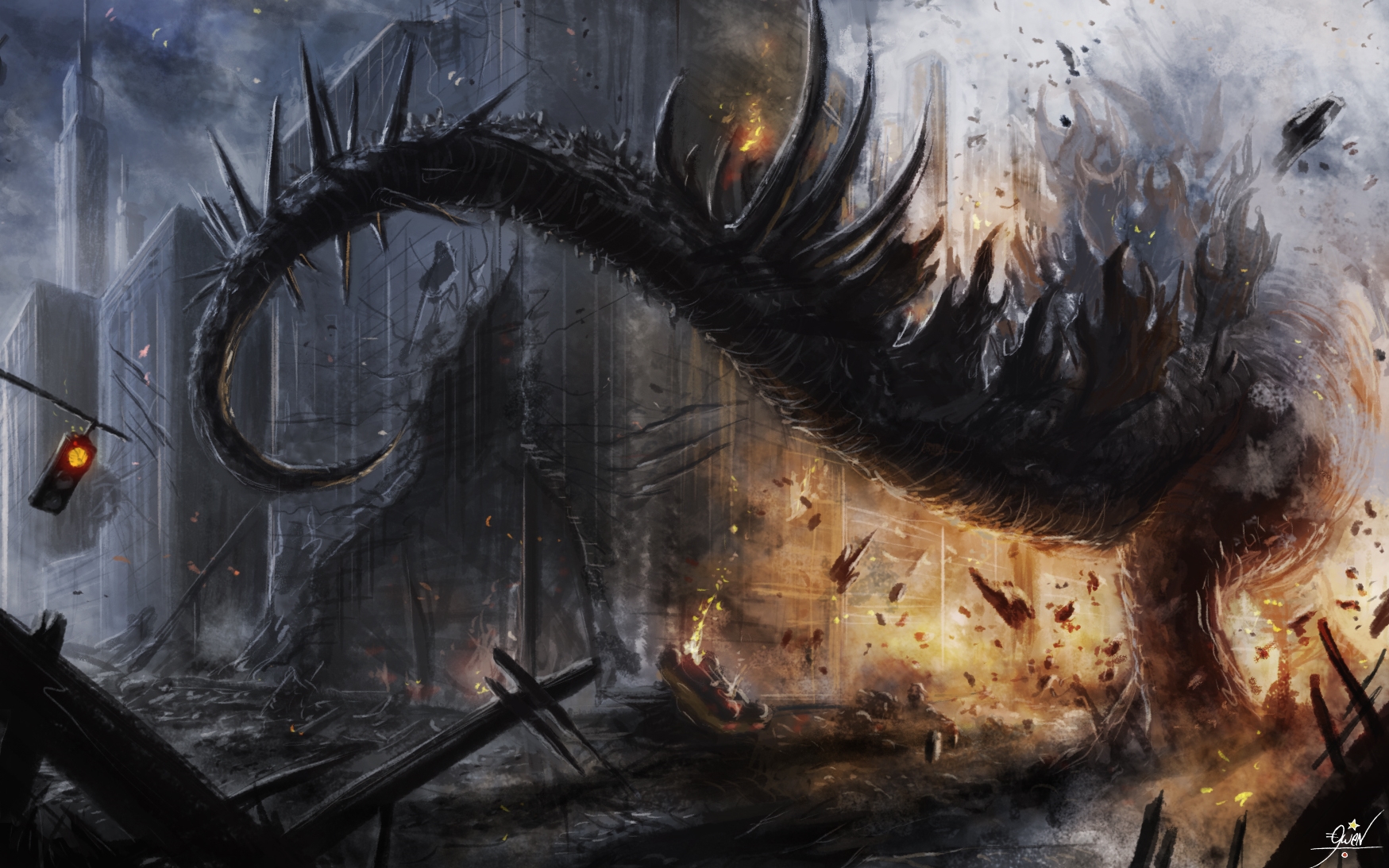 Handy-Wallpaper Godzilla, Fantasie kostenlos herunterladen.