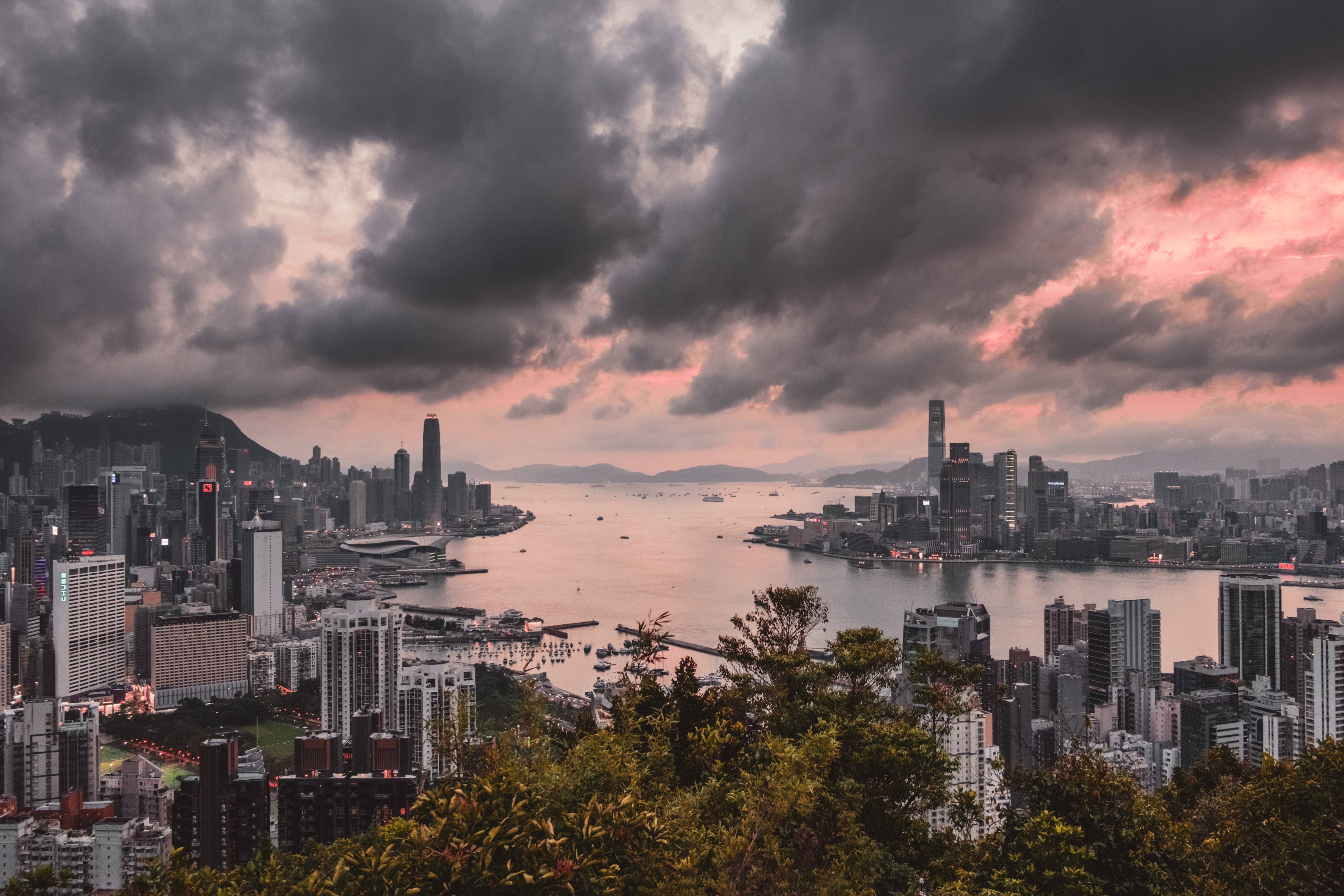 PCデスクトップに都市, アーキテクチャ, 市, 建物, 海岸, 香港画像を無料でダウンロード