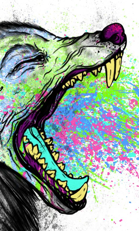 Download mobile wallpaper Wolf, Artistic, Psychedelic for free.