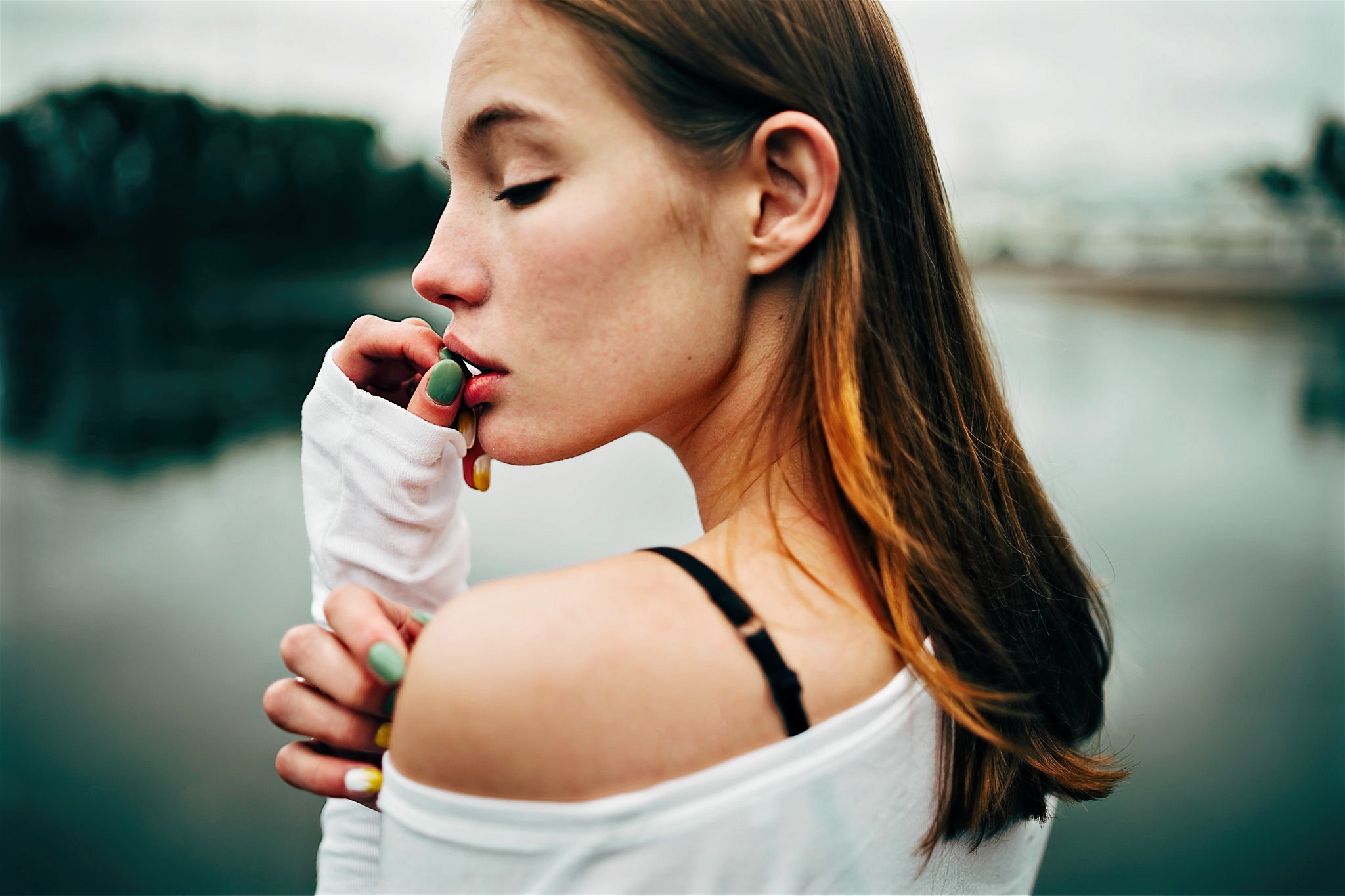 Laden Sie das Wasser, Stimmung, Frauen, Tiefenschärfe-Bild kostenlos auf Ihren PC-Desktop herunter