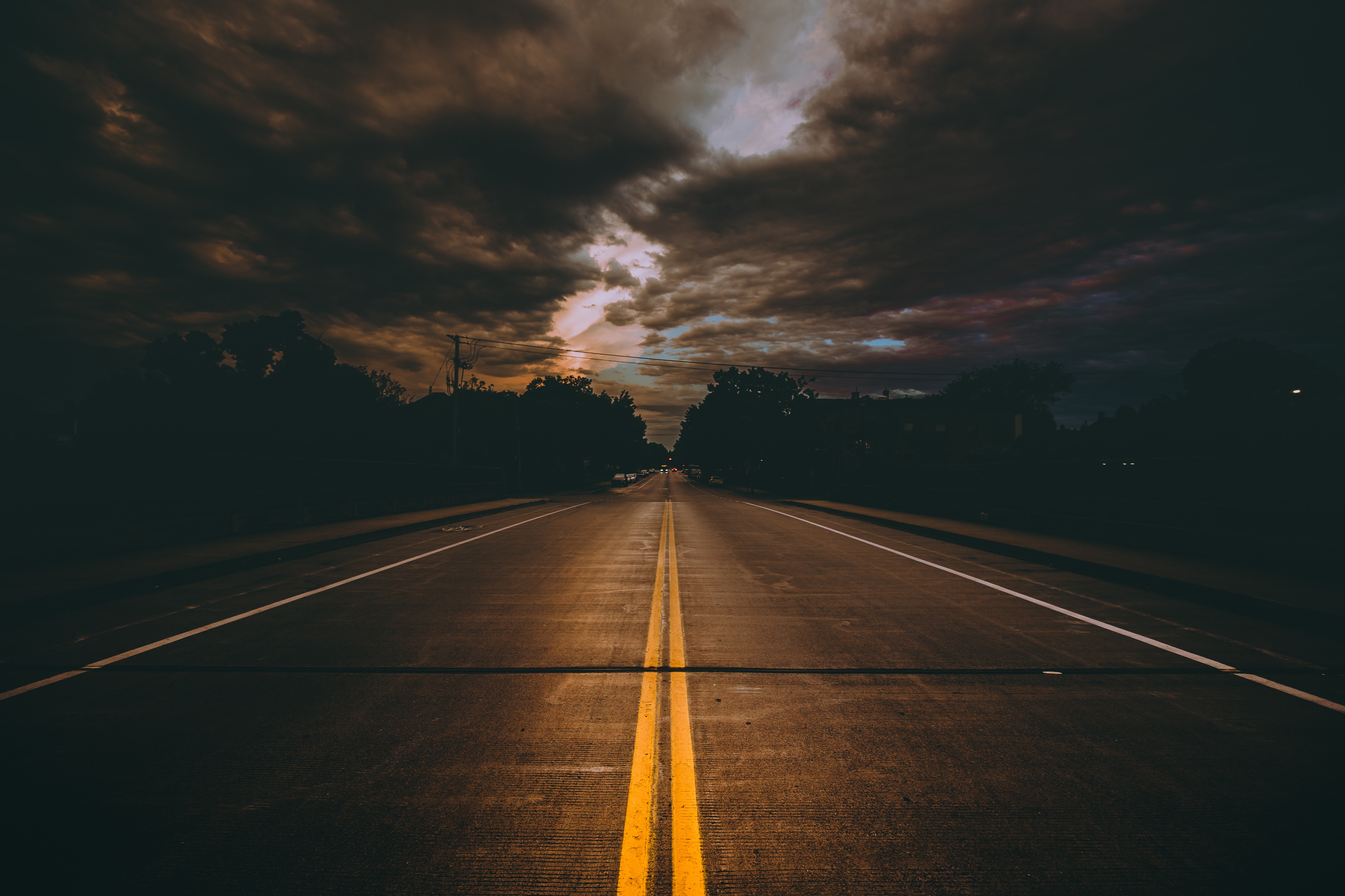 dark, minneapolis, road, clouds, usa, markup, united states, mainly cloudy, overcast