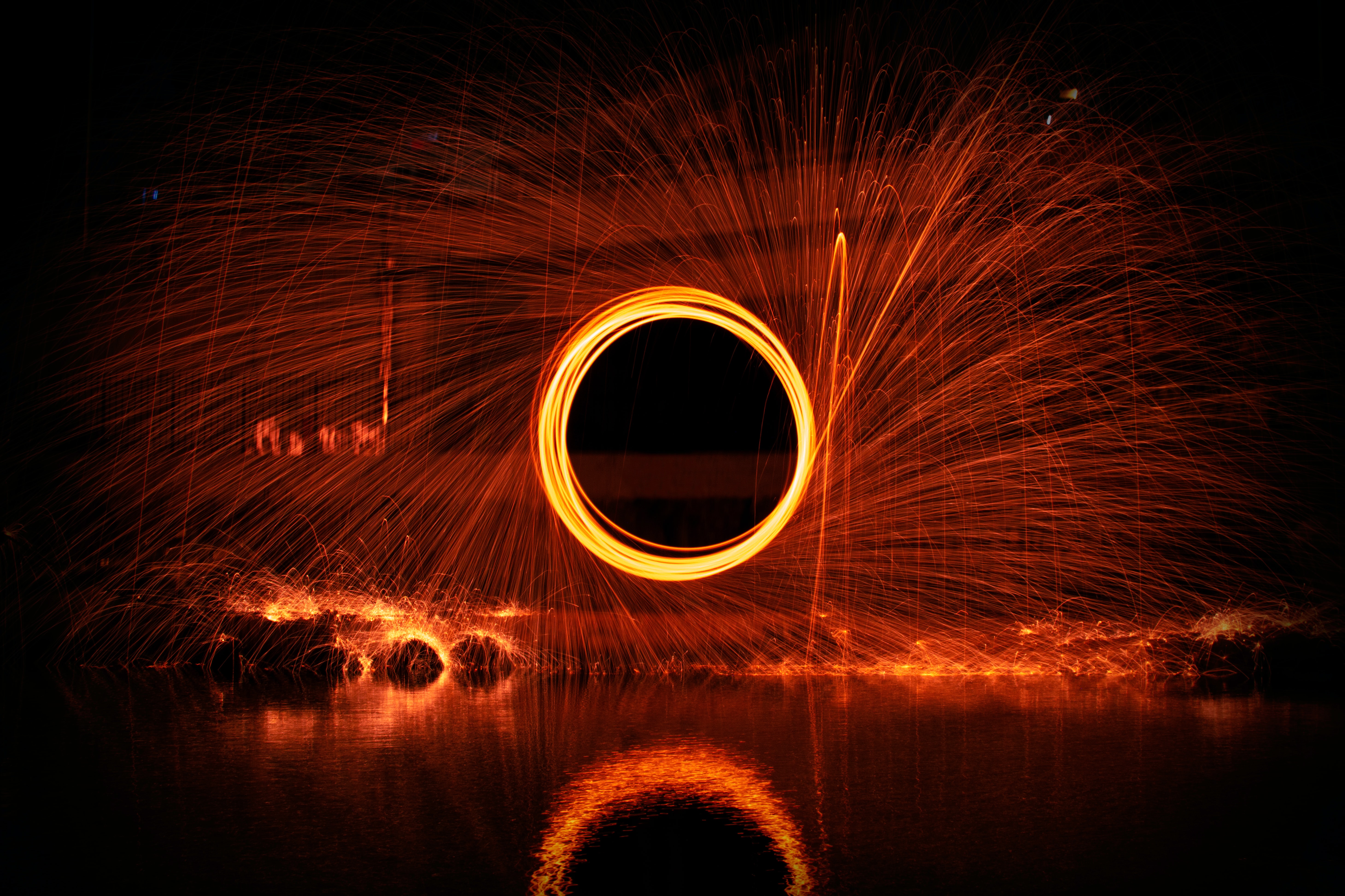 Free download wallpaper Sparks, Movement, Traffic, Glow, Abstract, Circle on your PC desktop