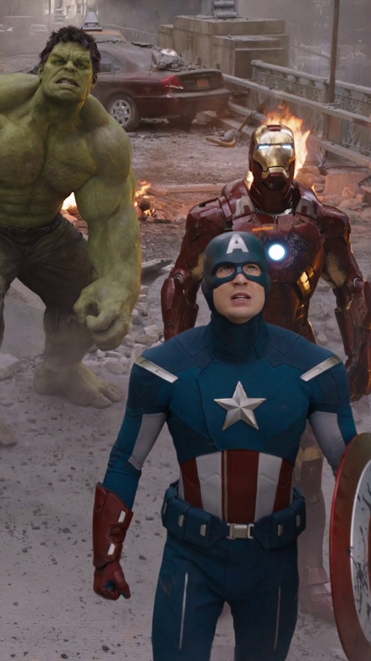 Download mobile wallpaper Hulk, Iron Man, Captain America, Movie, The Avengers for free.