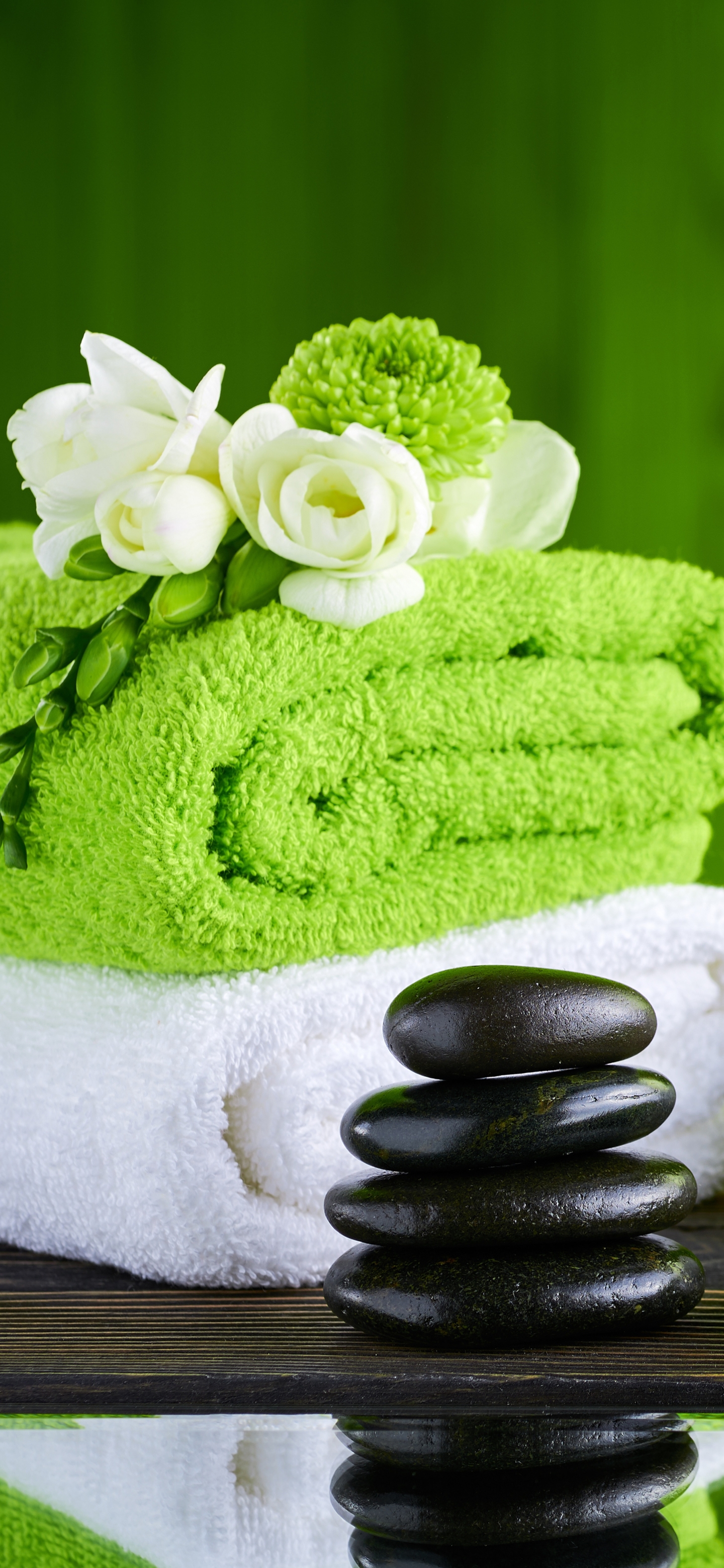 Download mobile wallpaper Stone, Towel, Zen, Spa, Man Made for free.