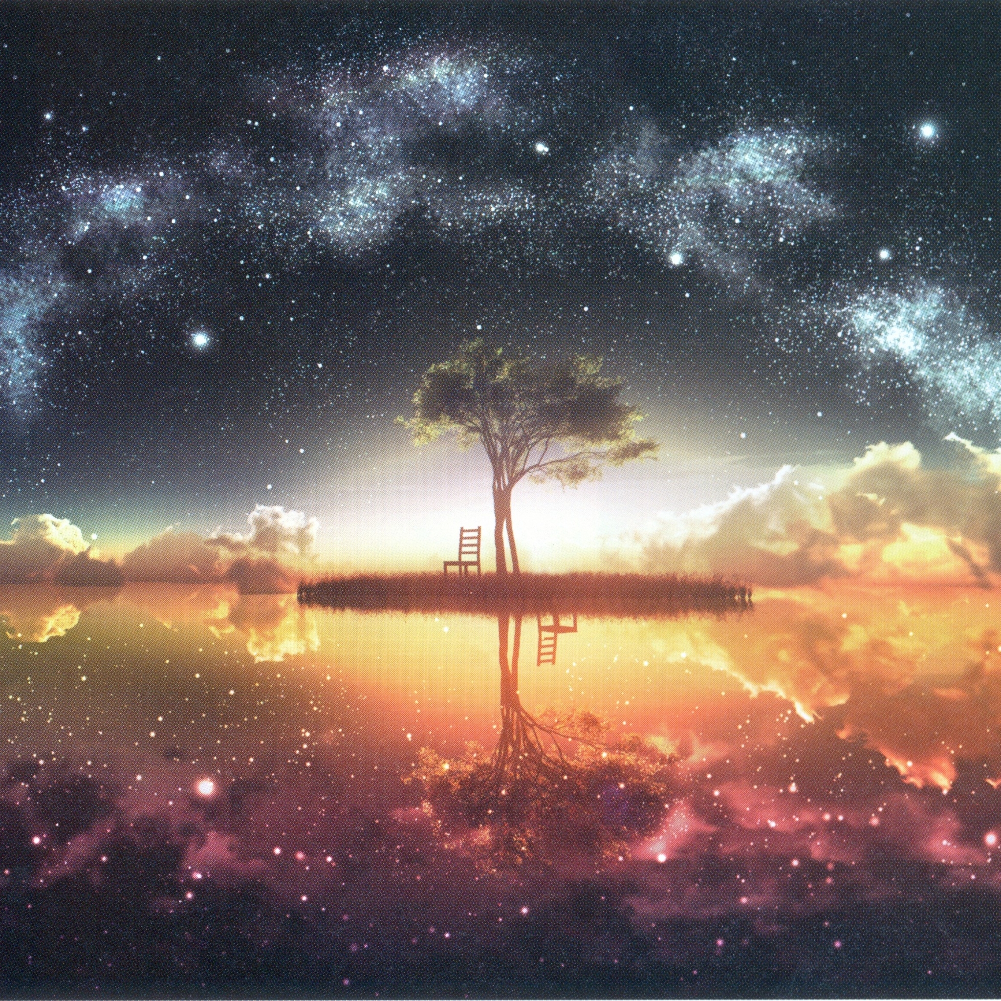 Free download wallpaper Anime, Landscape, Reflection, Tree on your PC desktop