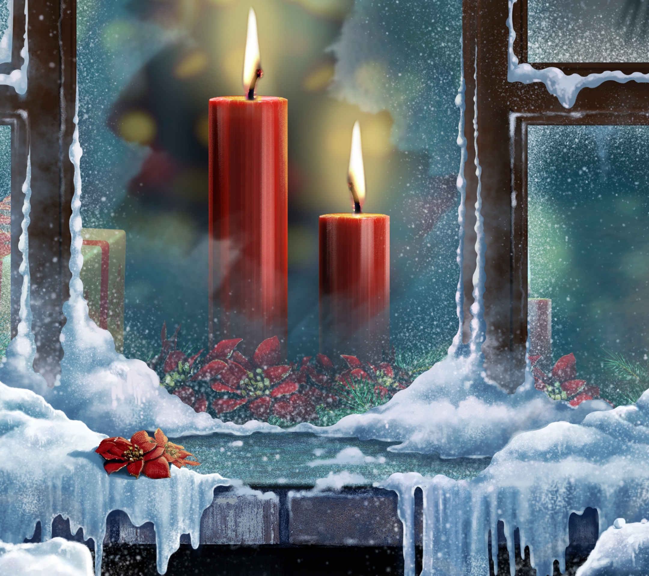 Free download wallpaper Christmas, Holiday, Gift, Candle on your PC desktop