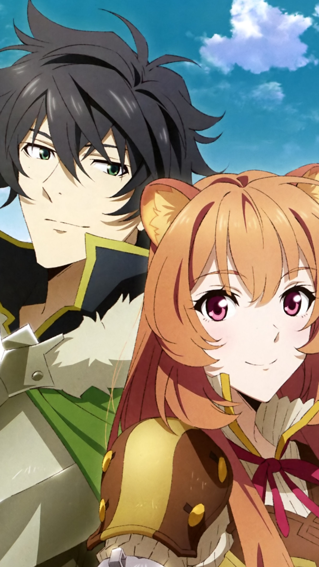 Download mobile wallpaper Anime, Green Eyes, Black Hair, Brown Hair, Raphtalia (The Rising Of The Shield Hero), The Rising Of The Shield Hero, Naofumi Iwatani for free.