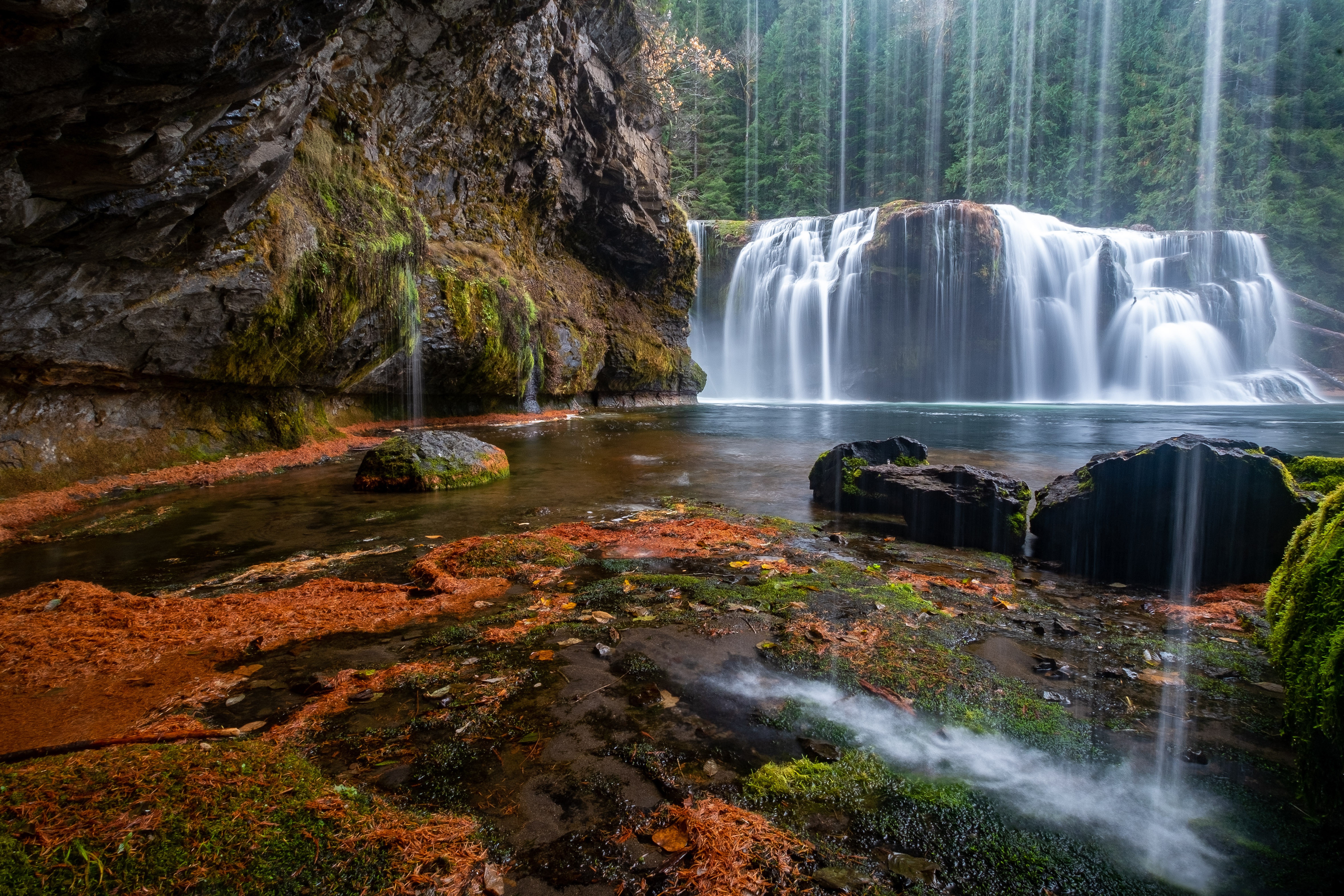 Laden Sie Lower Lewis River Falls HD-Desktop-Hintergründe herunter