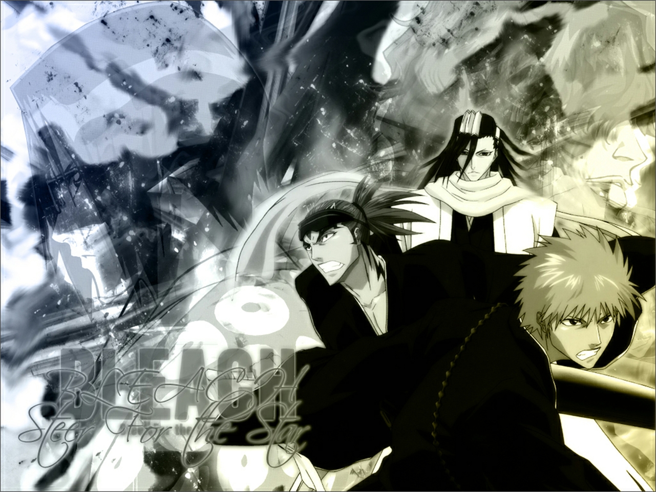 Free download wallpaper Anime, Bleach, Renji Abarai, Ichigo Kurosaki, Byakuya Kuchiki on your PC desktop