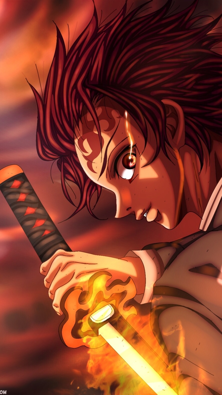 Handy-Wallpaper Animes, Demon Slayer, Tanjiro Kamado kostenlos herunterladen.