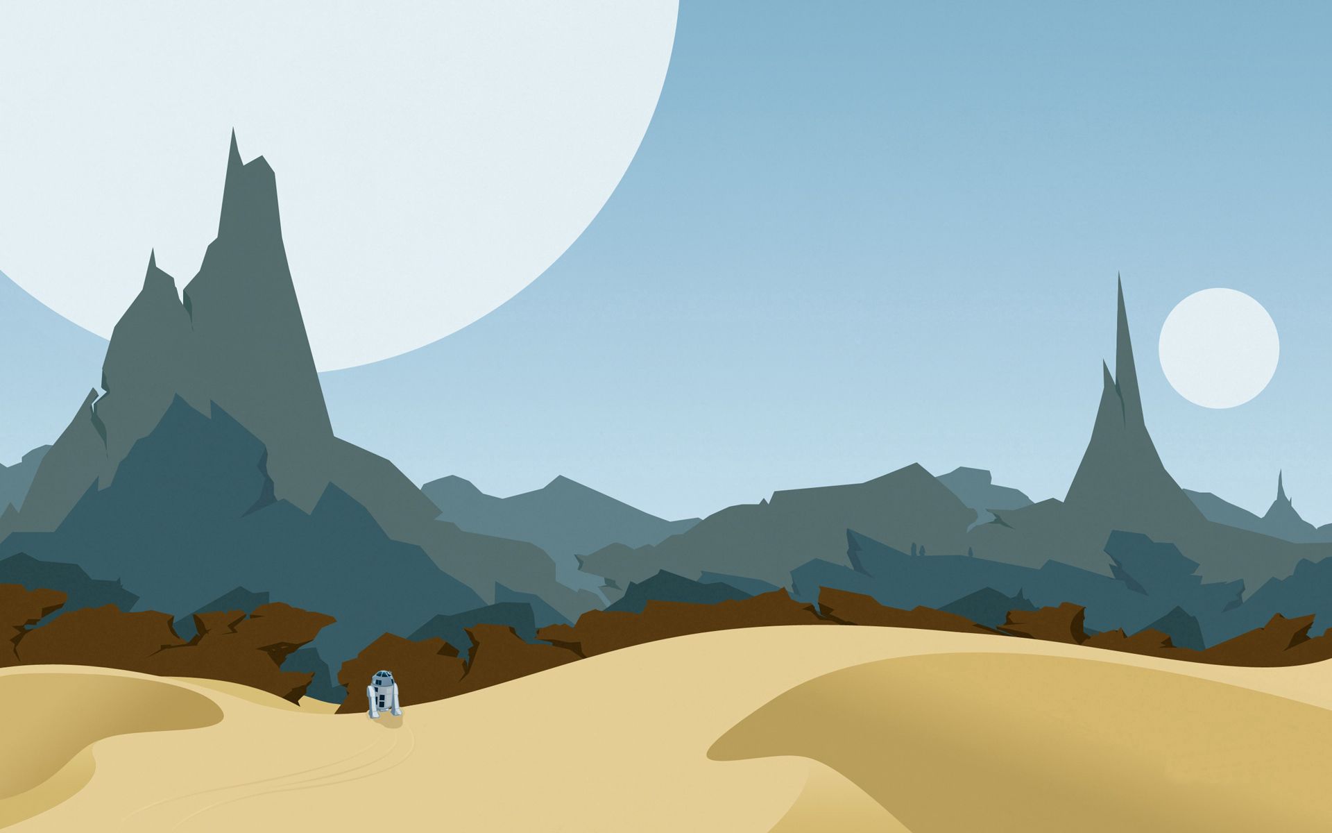 Horizontal Wallpaper vector, graphics, mountains, sand