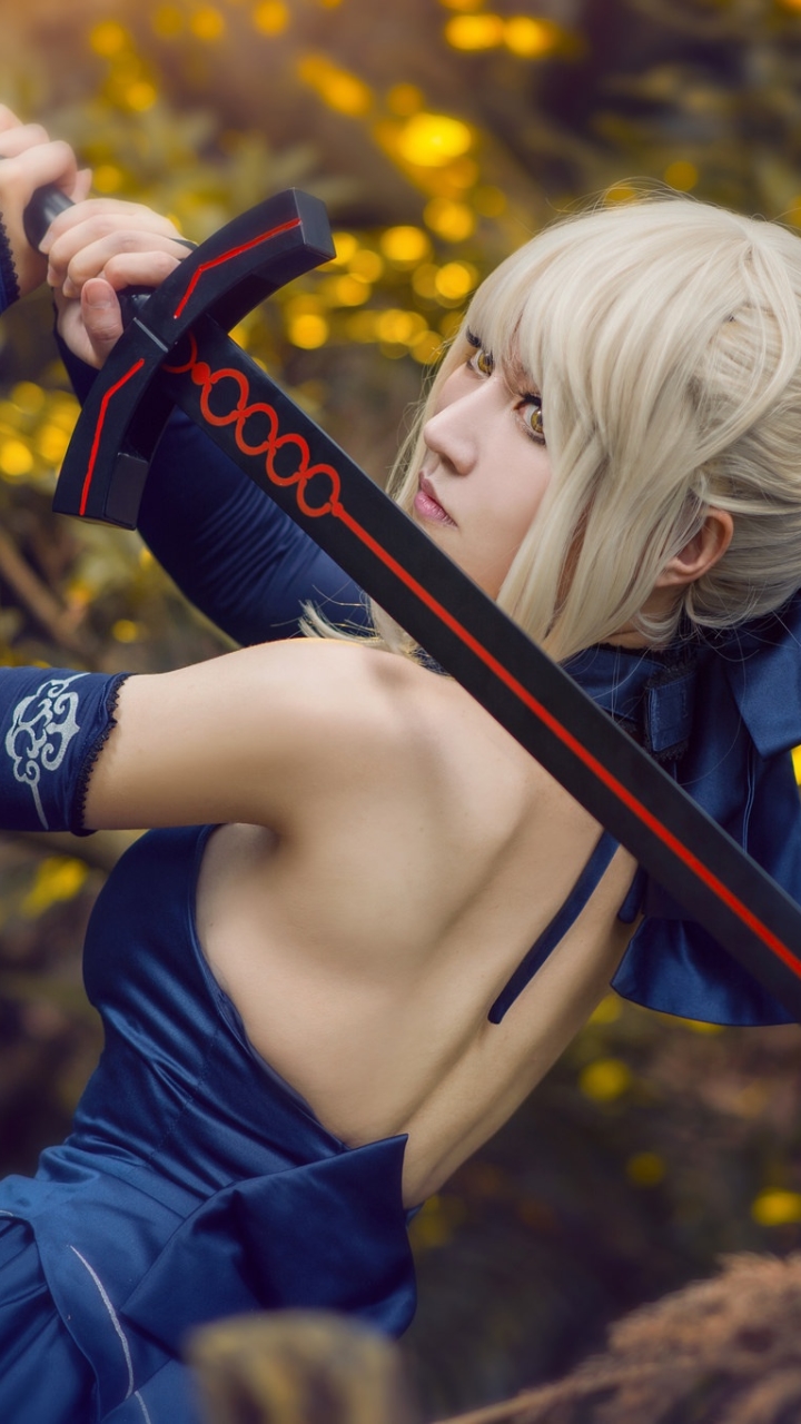 Handy-Wallpaper Frauen, Säbel (Fate Serie), Cosplay kostenlos herunterladen.