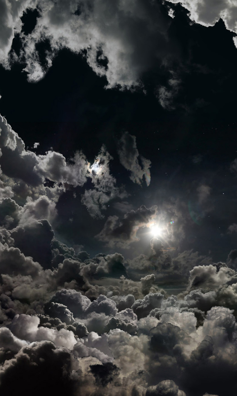 Download mobile wallpaper Sky, Night, Moon, Earth, Cloud for free.