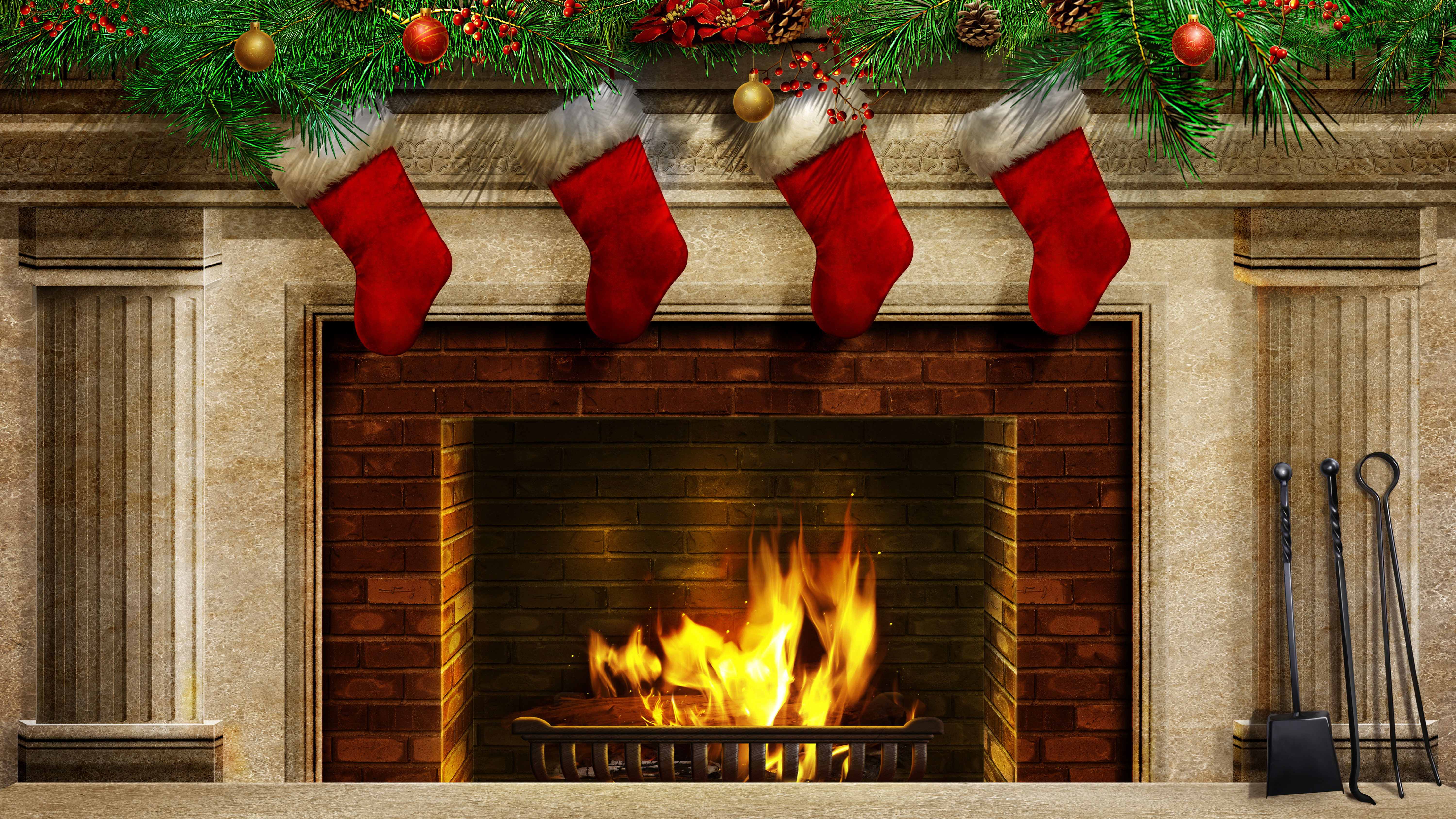Handy-Wallpaper Feiertage, Feuer, Weihnachten, Kamin kostenlos herunterladen.