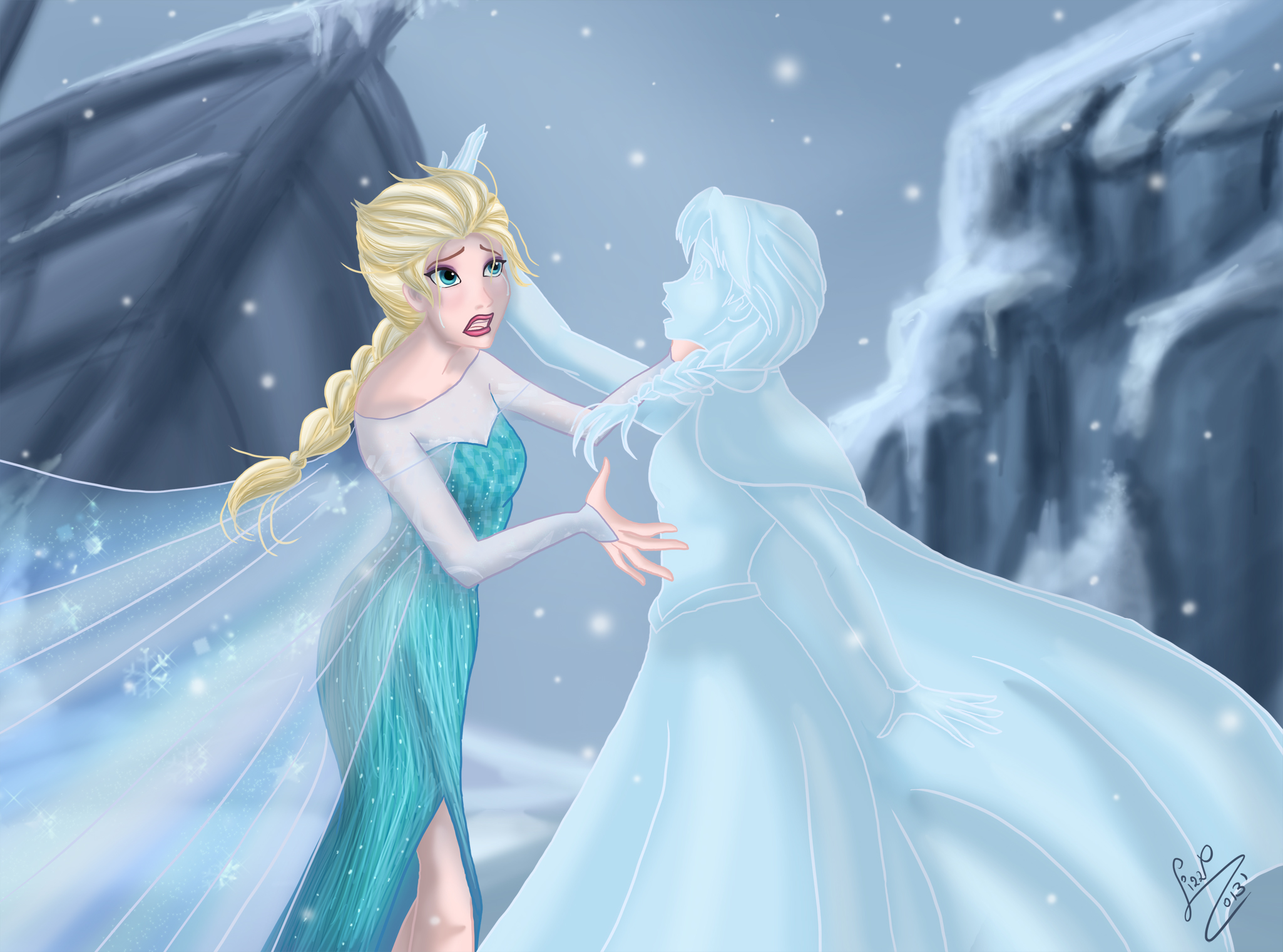 Descarga gratis la imagen Nieve, Películas, Frozen: El Reino Del Hielo, Congelado (Película), Ana (Congelada), Elsa (Congelada) en el escritorio de tu PC