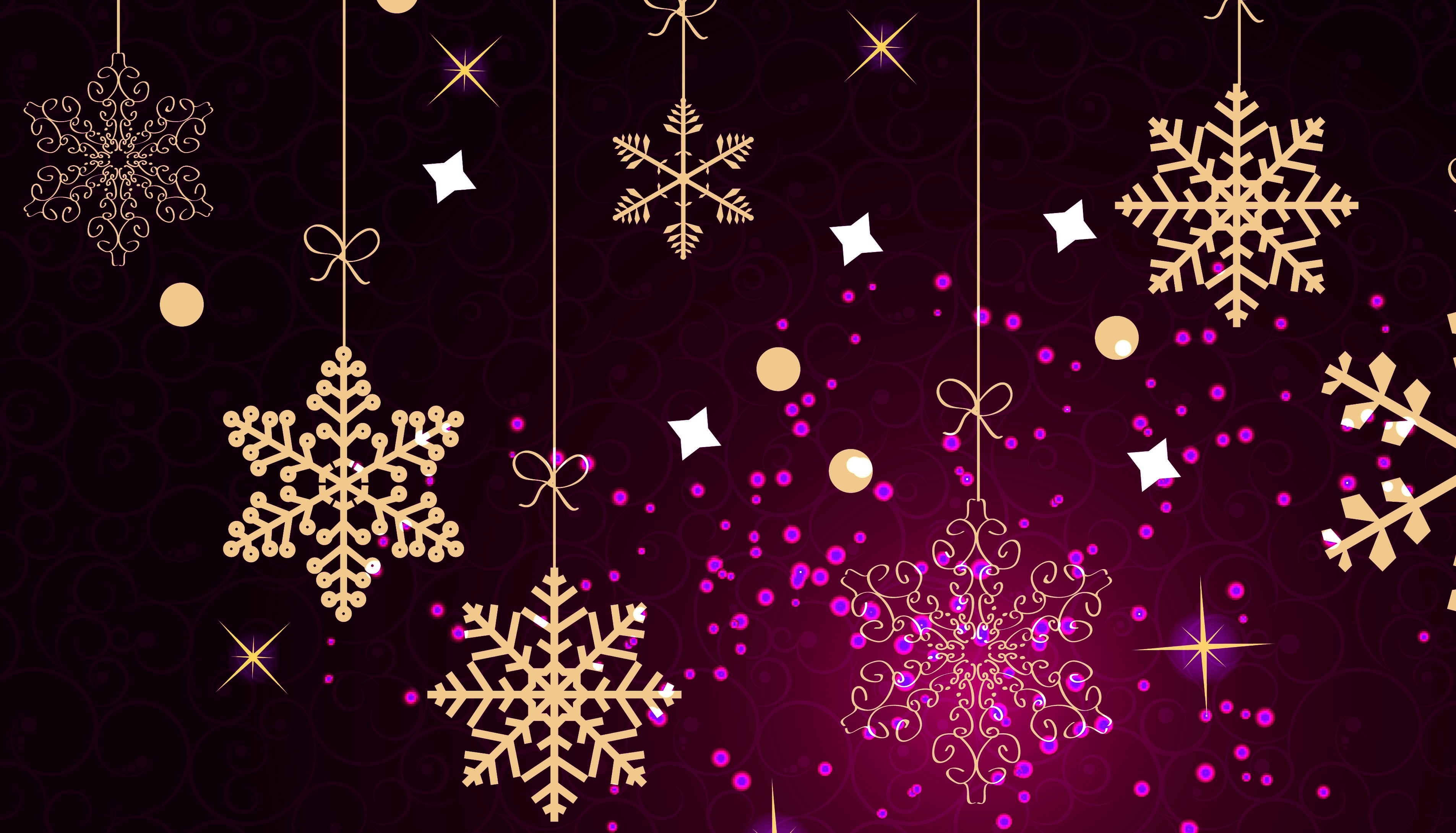 Скачать картинку Снежинка, Звёзды, Пурпурный, Художественные в телефон бесплатно.