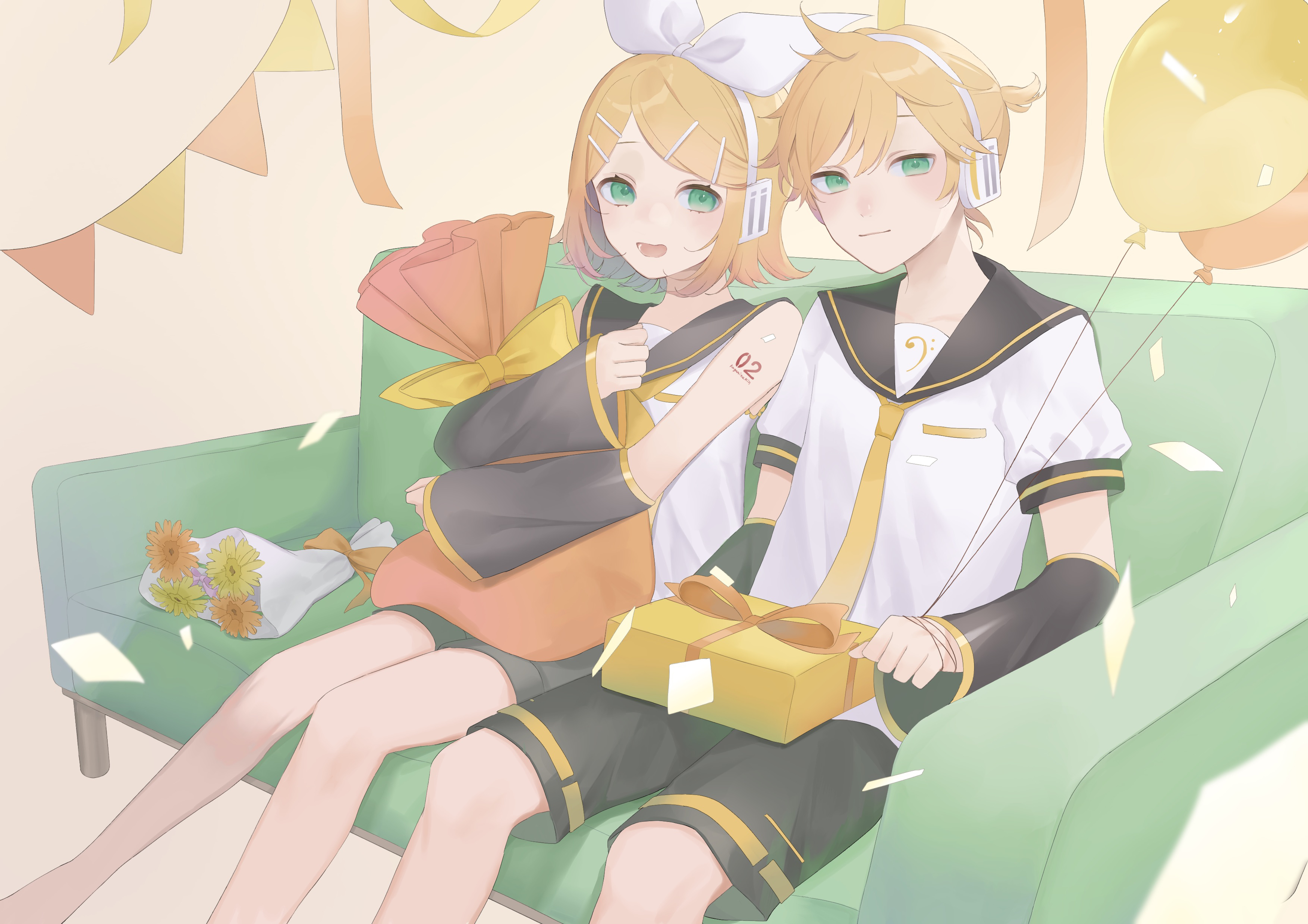 Handy-Wallpaper Vocaloid, Animes, Rin Kagamine, Len Kagamine kostenlos herunterladen.