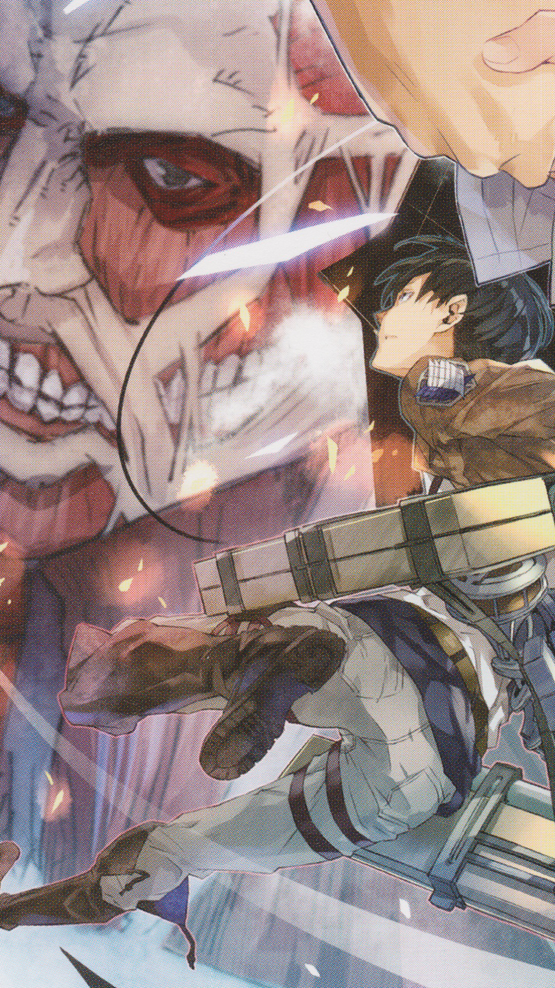 Download mobile wallpaper Anime, Eren Yeager, Mikasa Ackerman, Attack On Titan, Colossal Titan for free.