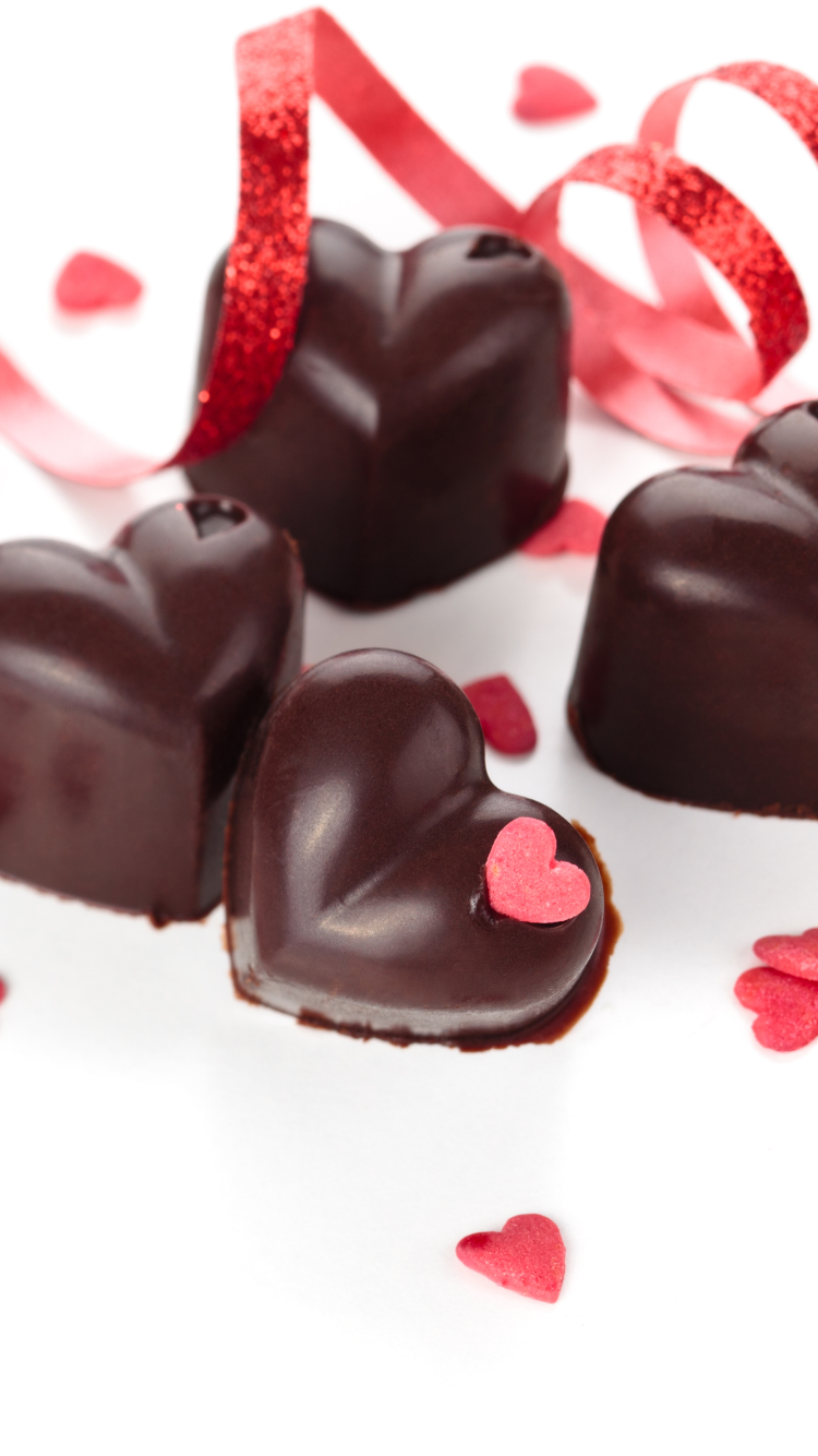 Download mobile wallpaper Valentine's Day, Food, Chocolate, Heart, Sweets for free.