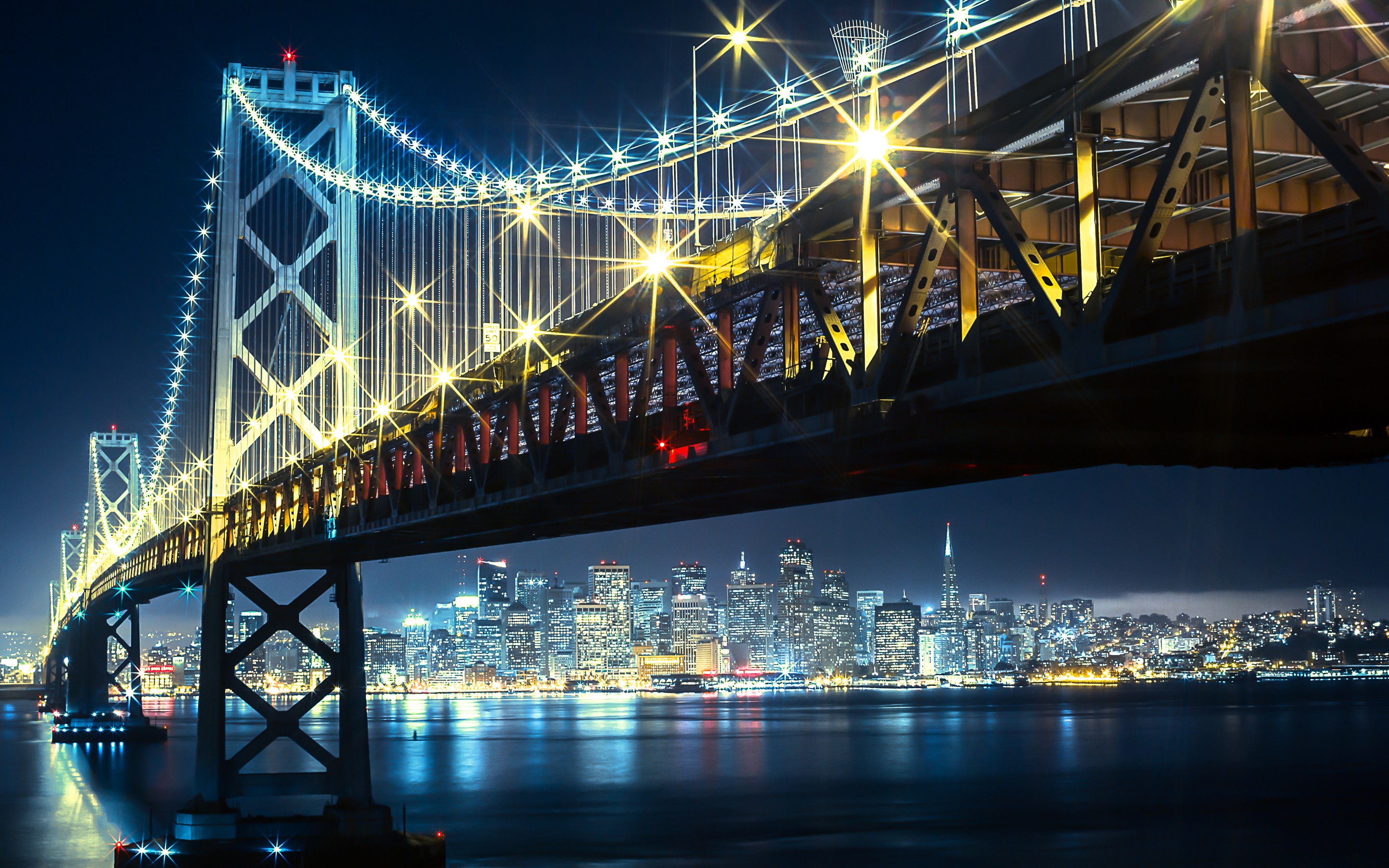 Скачать картинку Мосты, Сан Франциско, Бэй Бридж, Сделано Человеком в телефон бесплатно.