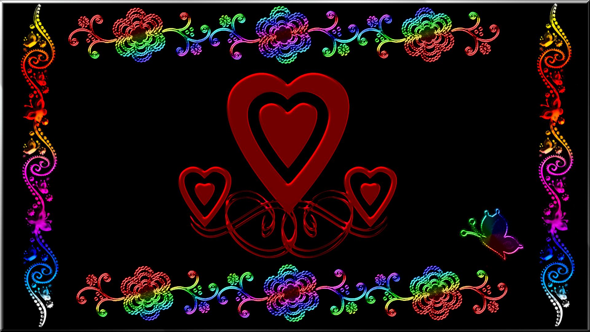 602631 завантажити шпалери кохання, чорний, серце, художній, метелик, кольори - заставки і картинки безкоштовно