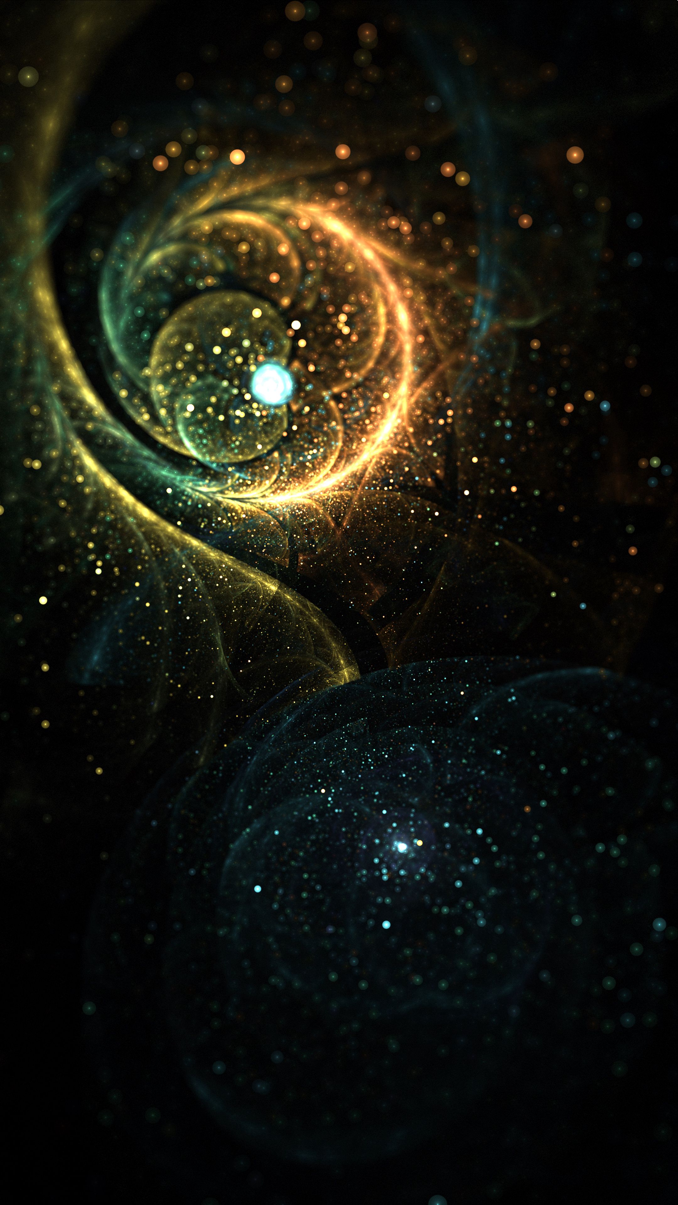 Download mobile wallpaper Sparks, Brilliance, Shine, Glow, Bright, Fractal, Abstract for free.